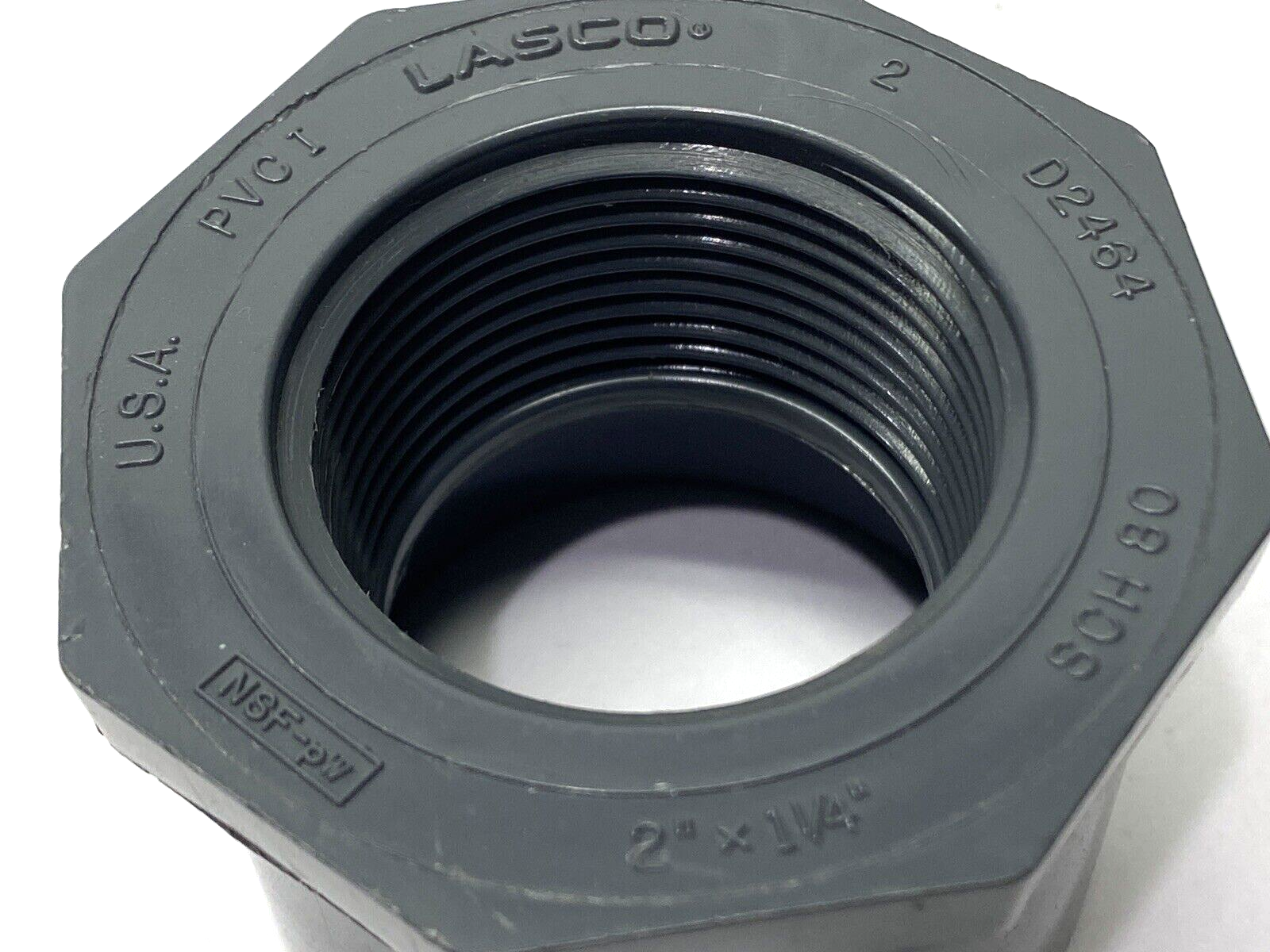 LASCO 838-250 Reducing Bushing 2" x 1-1/4" SCH 80 FNPT x Socket - Maverick Industrial Sales