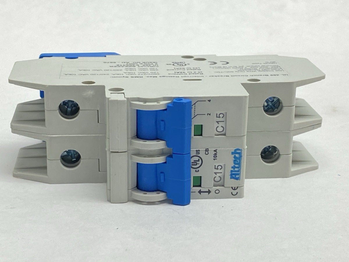 2CU15L | Altech Corp Miniature Circuit Breaker 2-Pole 15A 480Y/277VAC - New – Open box - Maverick Industrial Sales