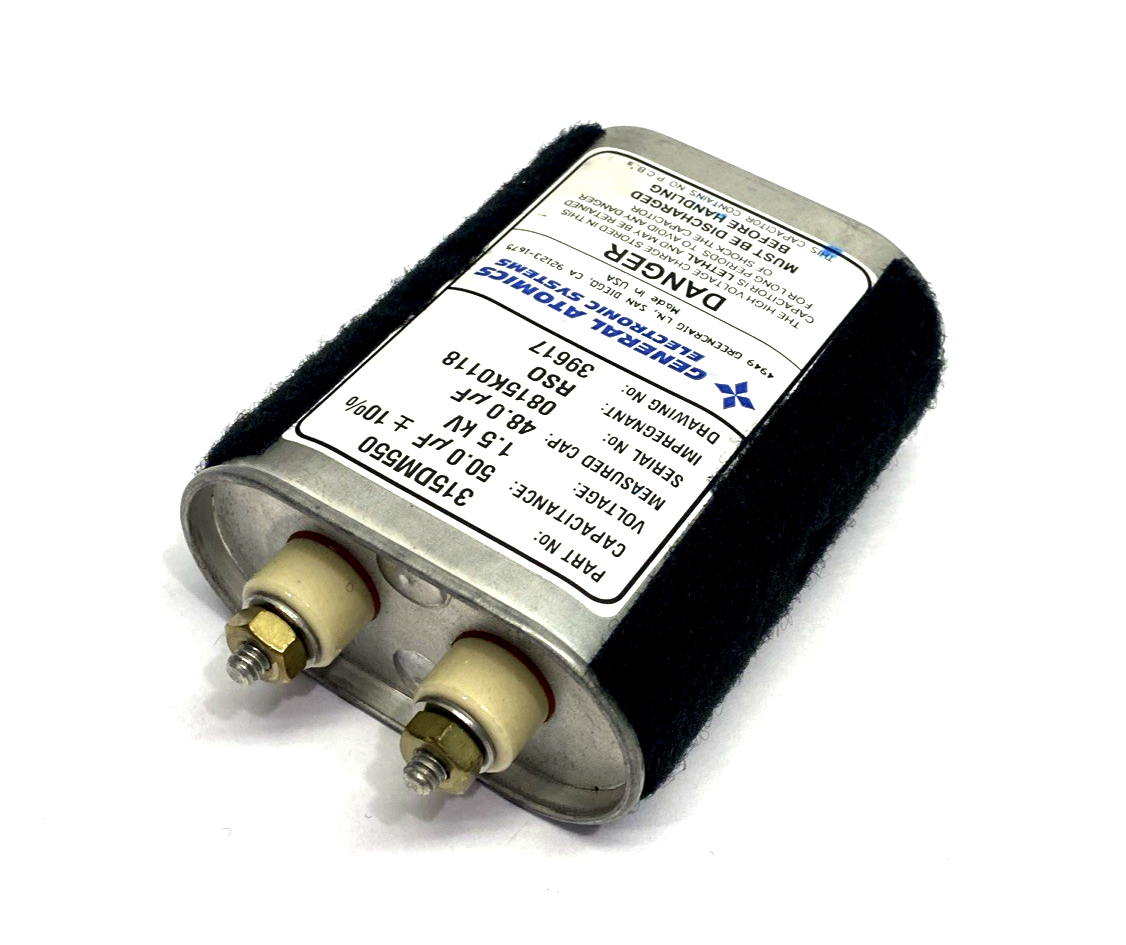 315DM550 | General Atomics Electronic Systems Capacitor 50µF 1.5kV 16A RMS - Used - Maverick Industrial Sales