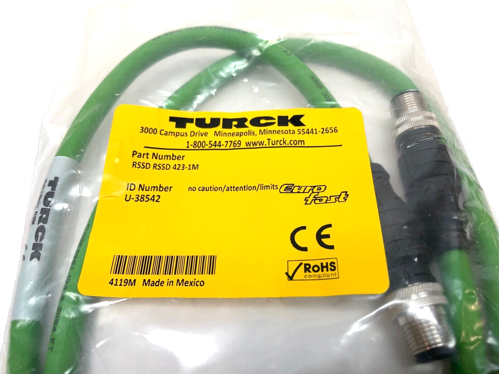 U-38542 | Turck RSSD RSSD 423-1M Eurofast Cable, , 4119M - New - Maverick Industrial Sales
