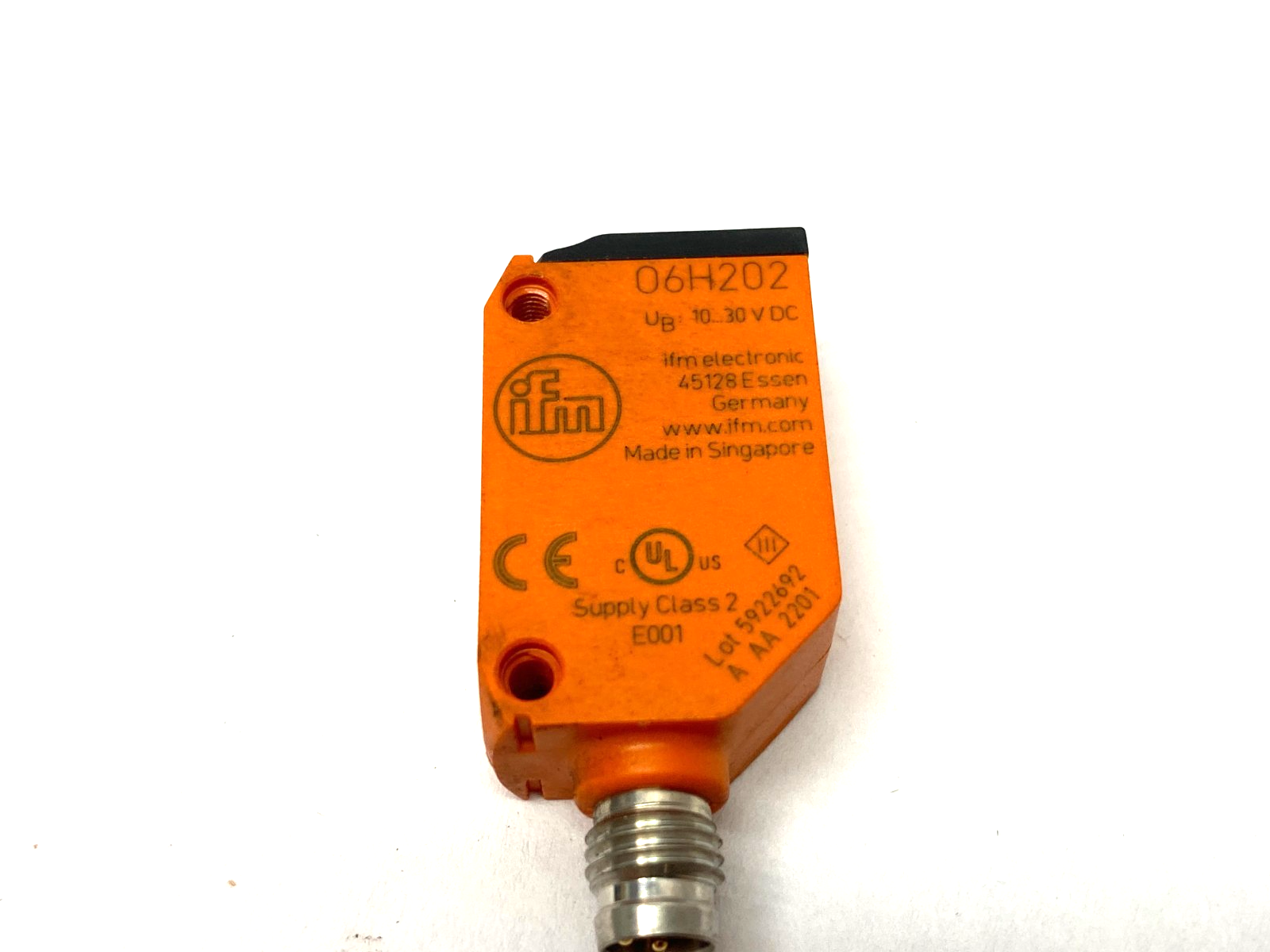 Ifm O6H202 Diffuse Reflection Sensor w/ Background Suppression O6H-FPKG/AS/3P - Maverick Industrial Sales