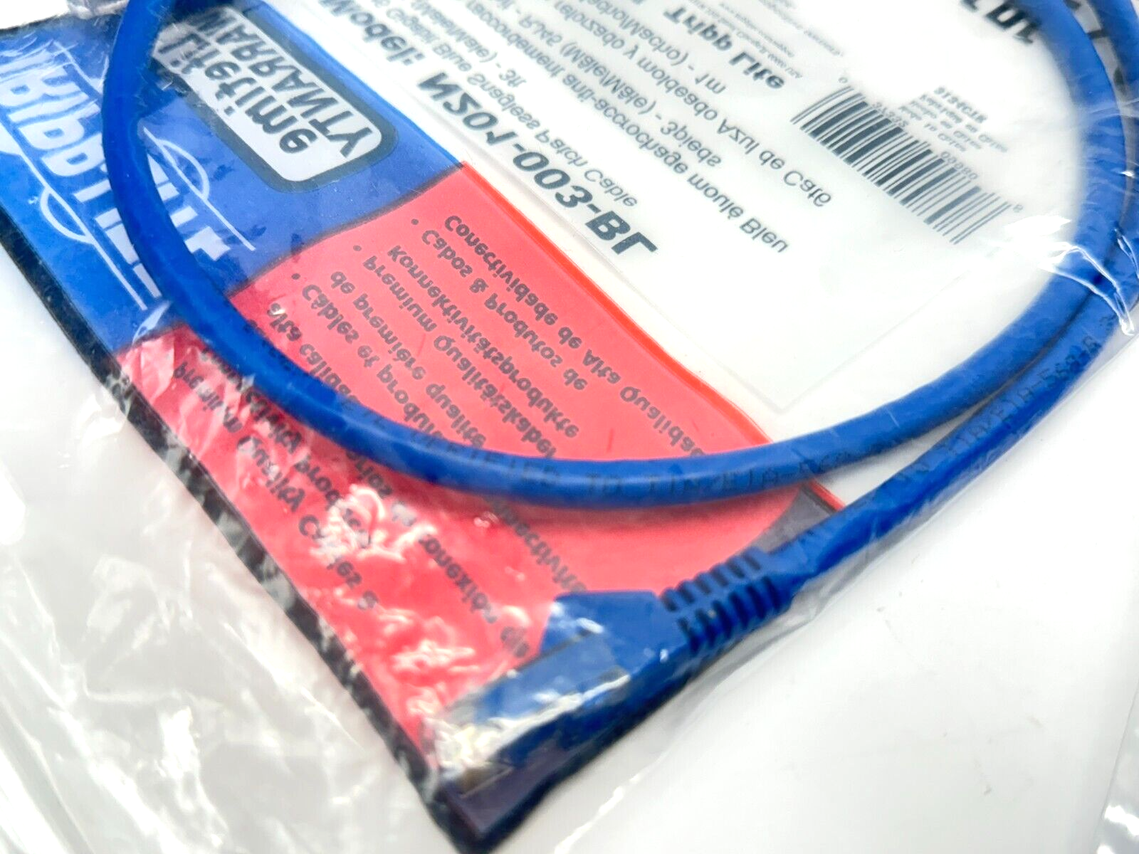 Tripp Lite N201-003-BL Cat6 Gigabit Blue Snagless Patch Cable 3ft LOT OF 2 - Maverick Industrial Sales