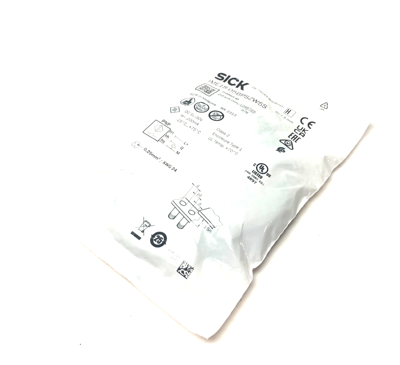 Sick IME18-05BPSZW5S Inductive Proximity Sensor 5mm Range 1046725 - Maverick Industrial Sales