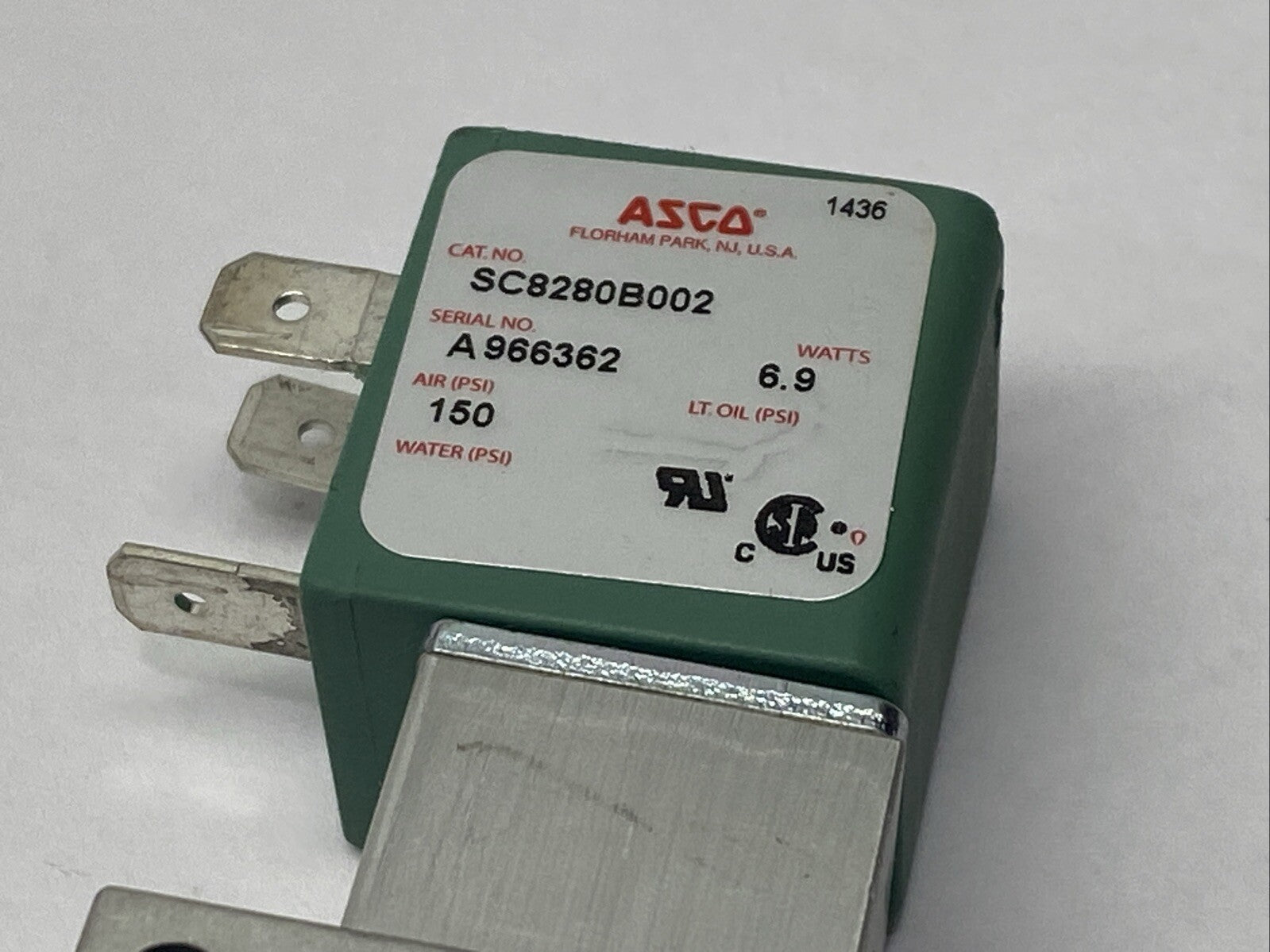 ASCO SC8280B002 Solenoid Valve Assembly 150PSI 6.9W - Maverick Industrial Sales