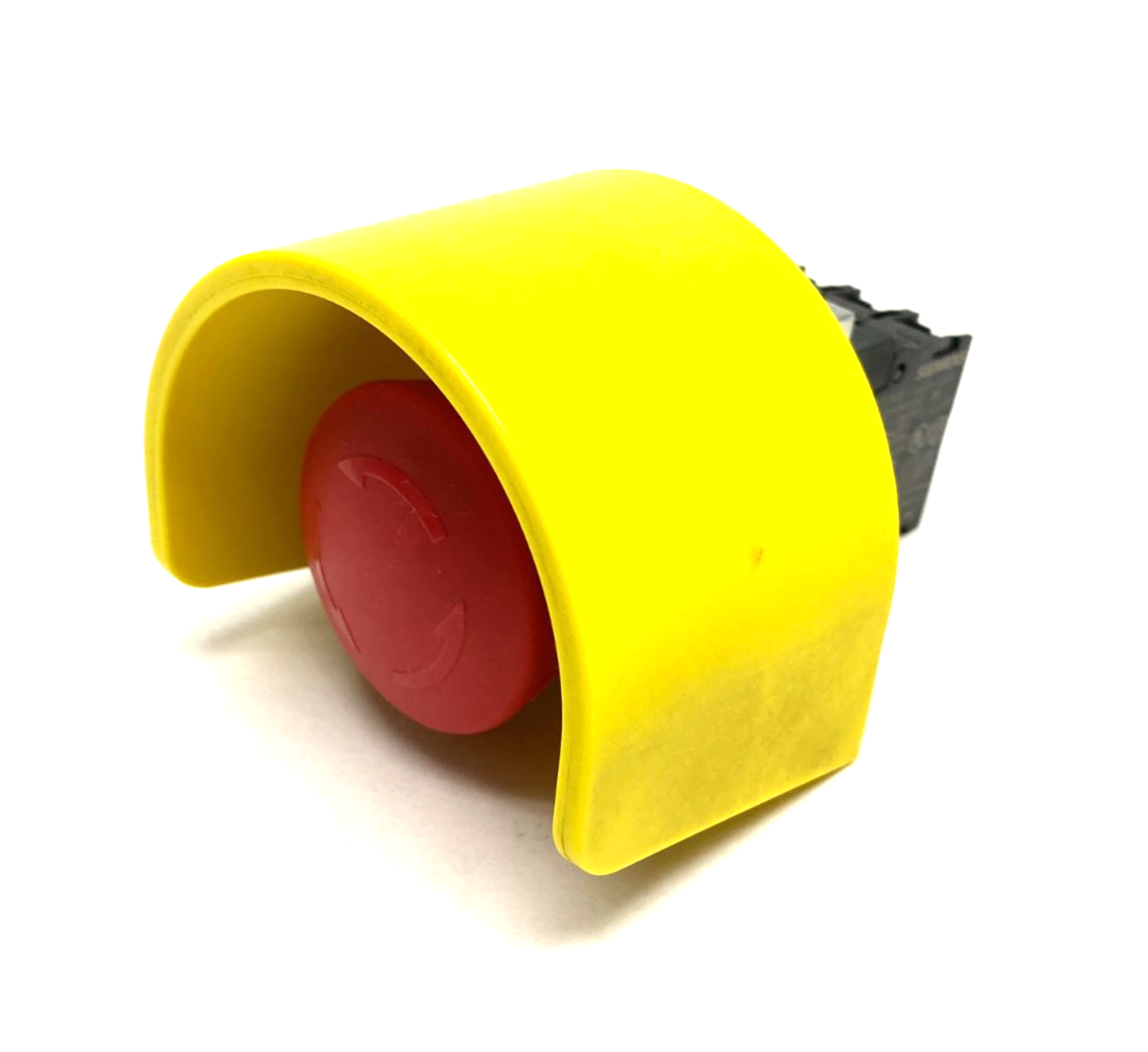 3SU1000-1HB20-0AA0 | Siemens E-Stop Pushbutton w/ Contacts, 3SU1900-0DY30-0AA0 - Used - Maverick Industrial Sales