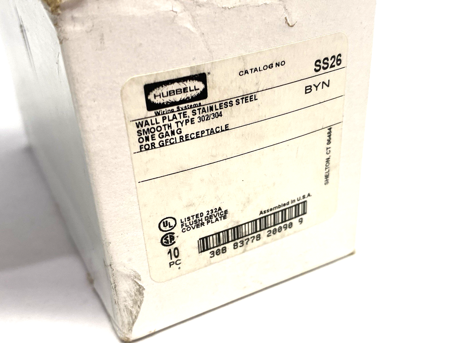 Hubbell SS26 Metallic Plate, 1-Gang GFCI Stainless Steel PKG OF 9 - Maverick Industrial Sales