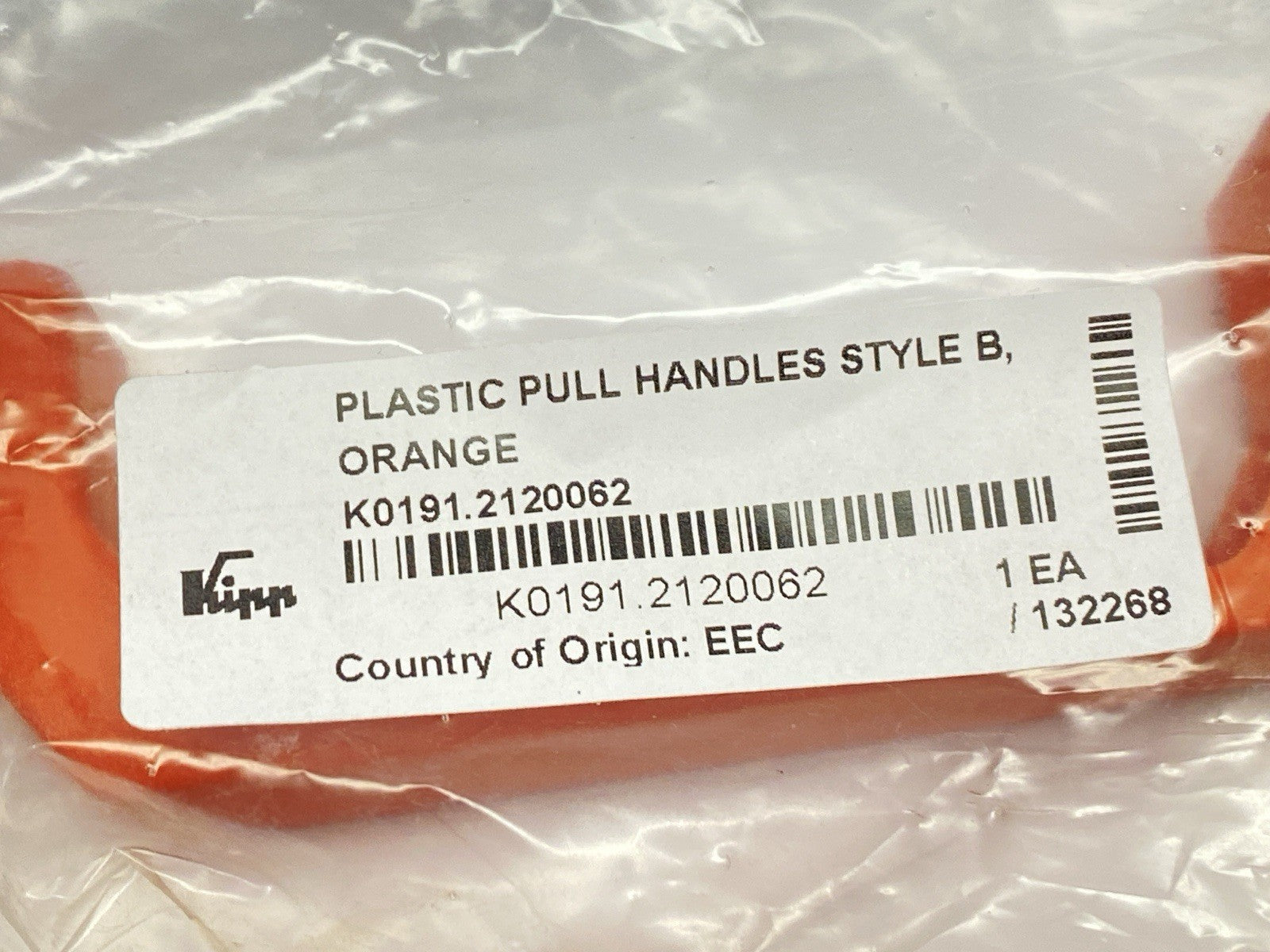 Kipp K0191.2120062 M6 x 120 mm Thermoplastic Pull Handle Style B Orange LOT OF 2 - Maverick Industrial Sales