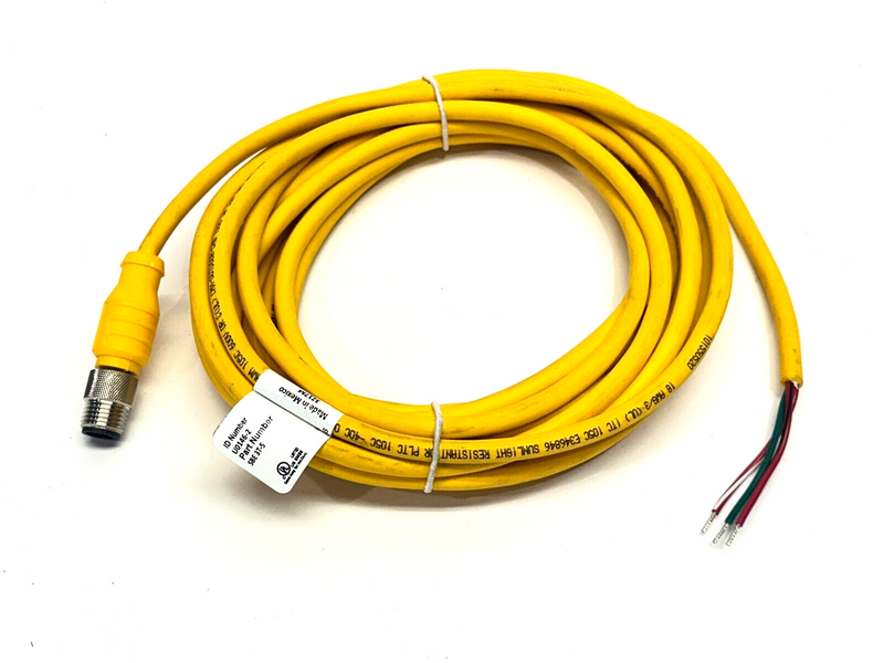 Turck SBE 3T-5 MicroFast Cordset Male M12 3-Pin Female 5-Pin 5m U0146-2 - Maverick Industrial Sales