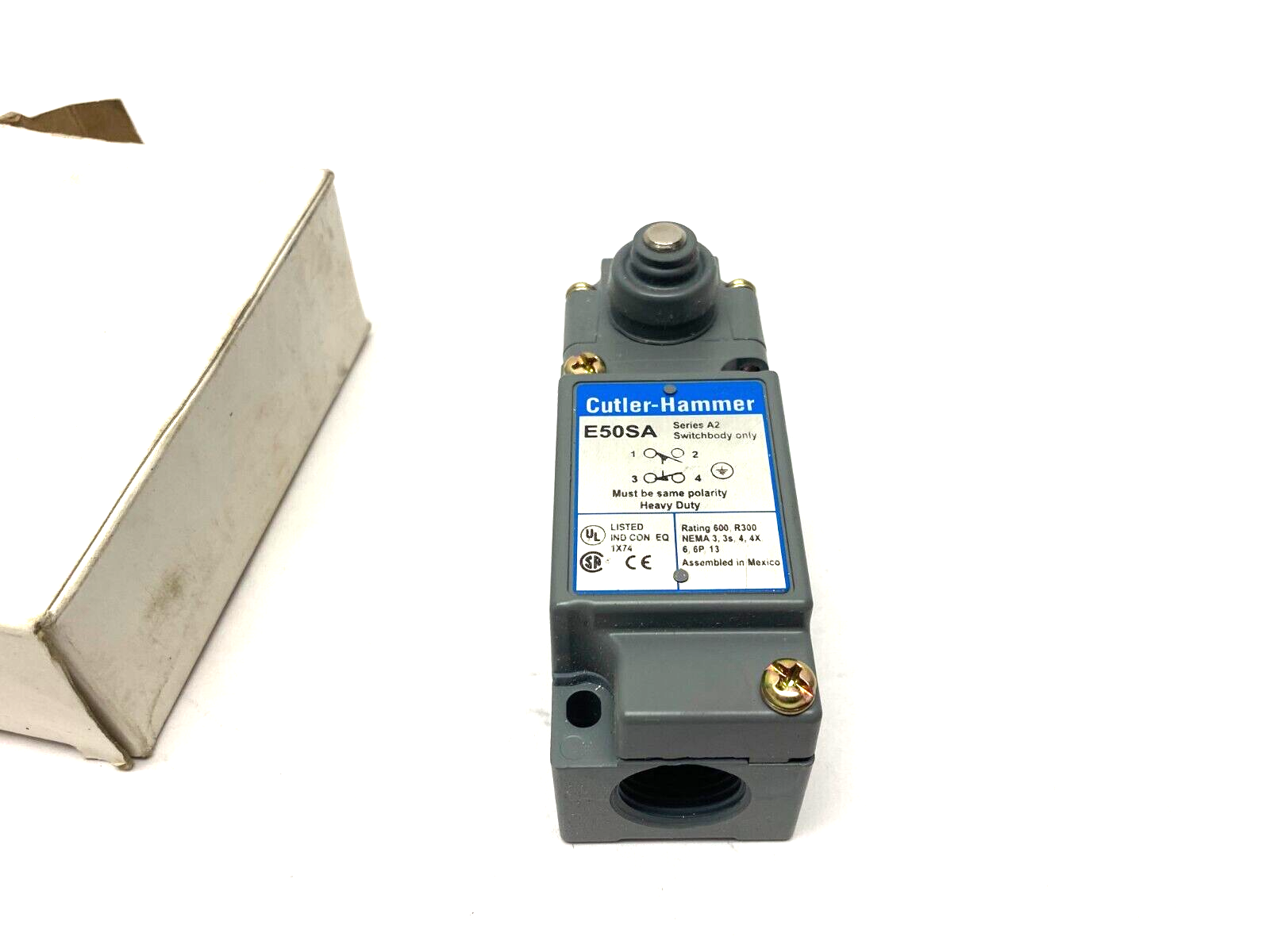 E50AS1 | Eaton Cutler-Hammer Plunger Limit Switch Surface Mount NEMA Heavy Duty - New – Open box - Maverick Industrial Sales