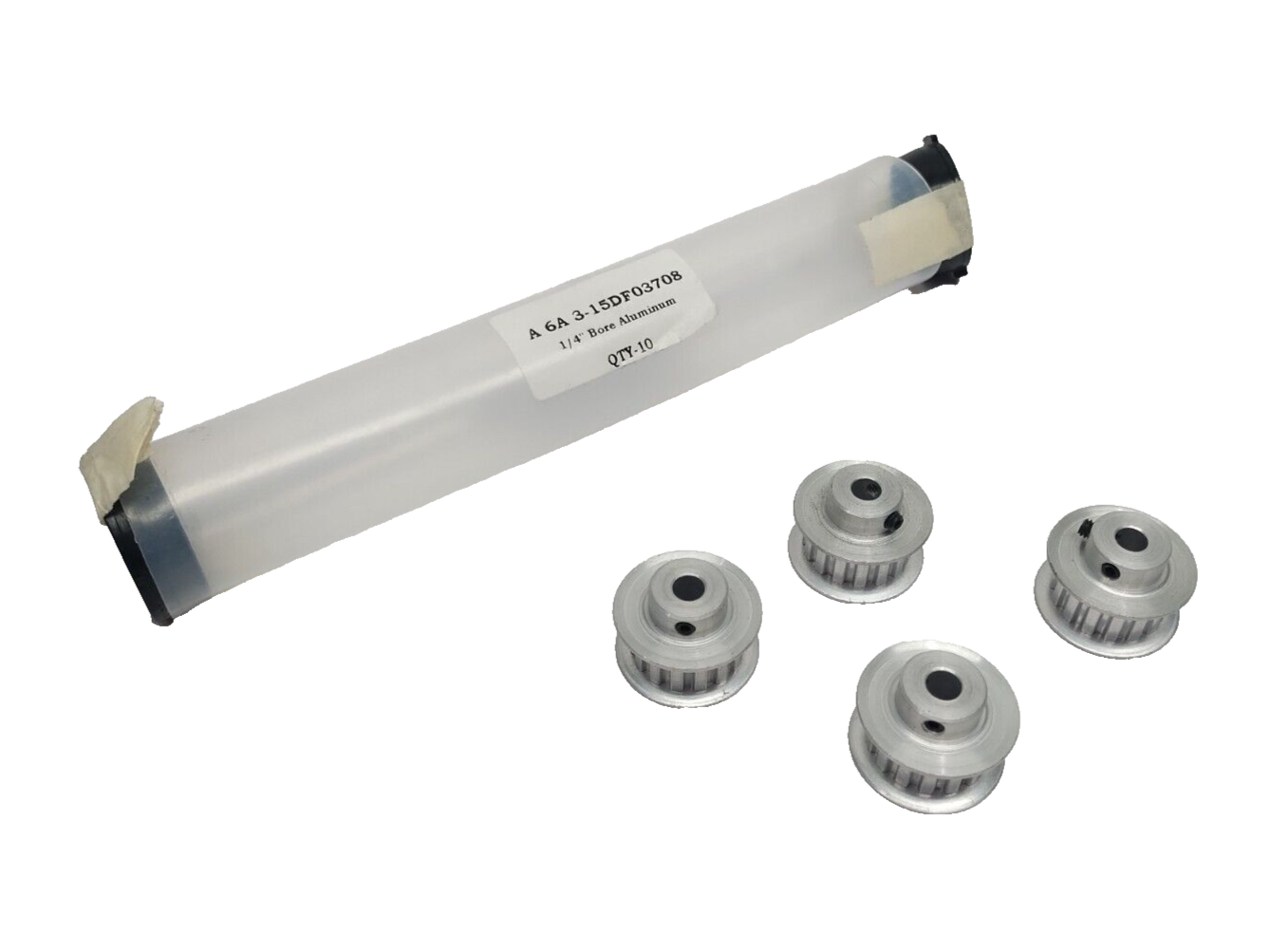 A 6A, 3-15DF03708, A 6A 3-15DF03708 | SDP/SI A 6A Aluminum Timing Belt Pulley 1/4" Bore 15 Groove 3-15DF03708 LOT OF 4 - New – Open box - Maverick Industrial Sales