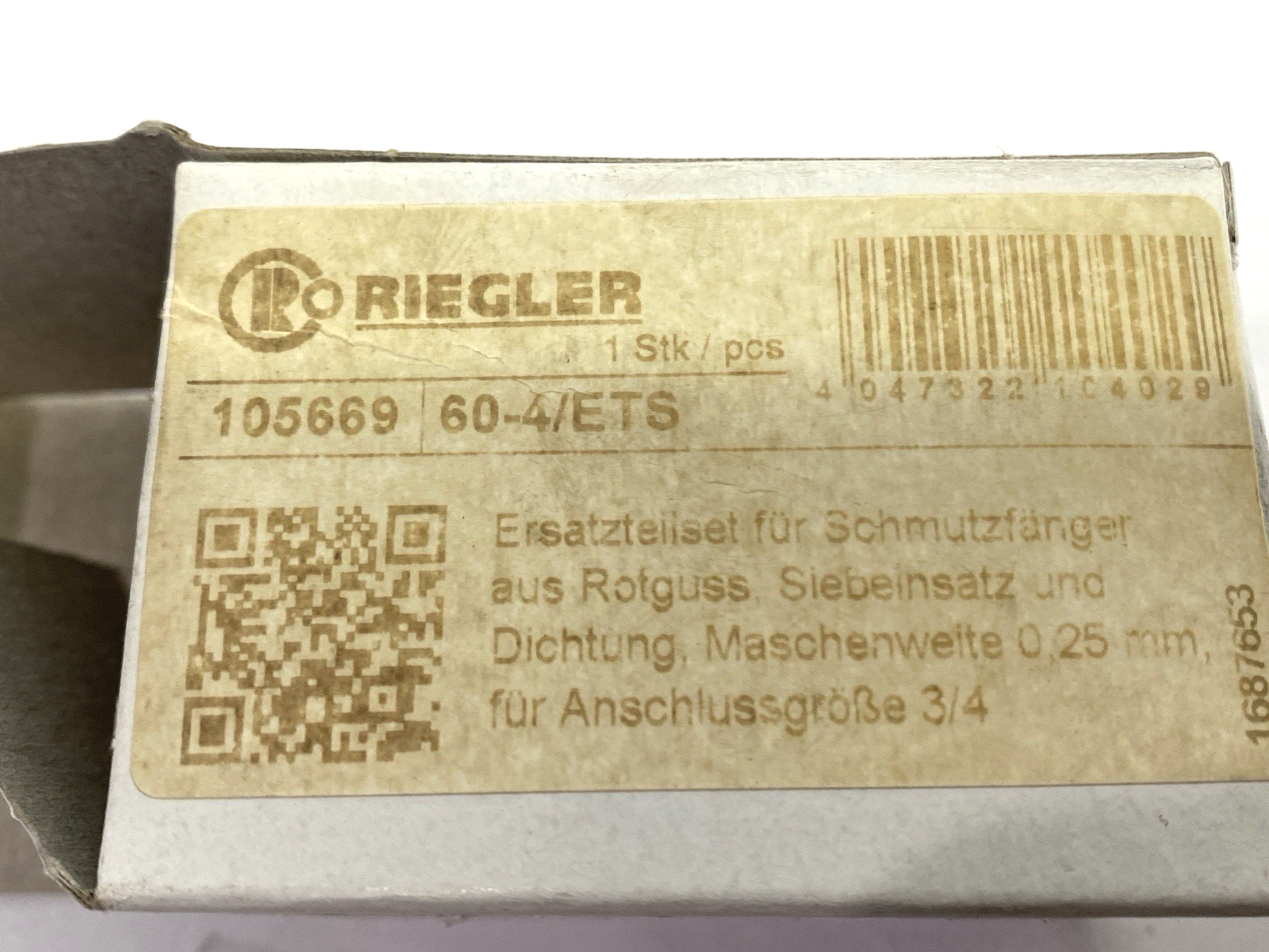 105669 | Riegler Replacement Dirt Strainer Set 60-4/ETS - New – Open box - Maverick Industrial Sales