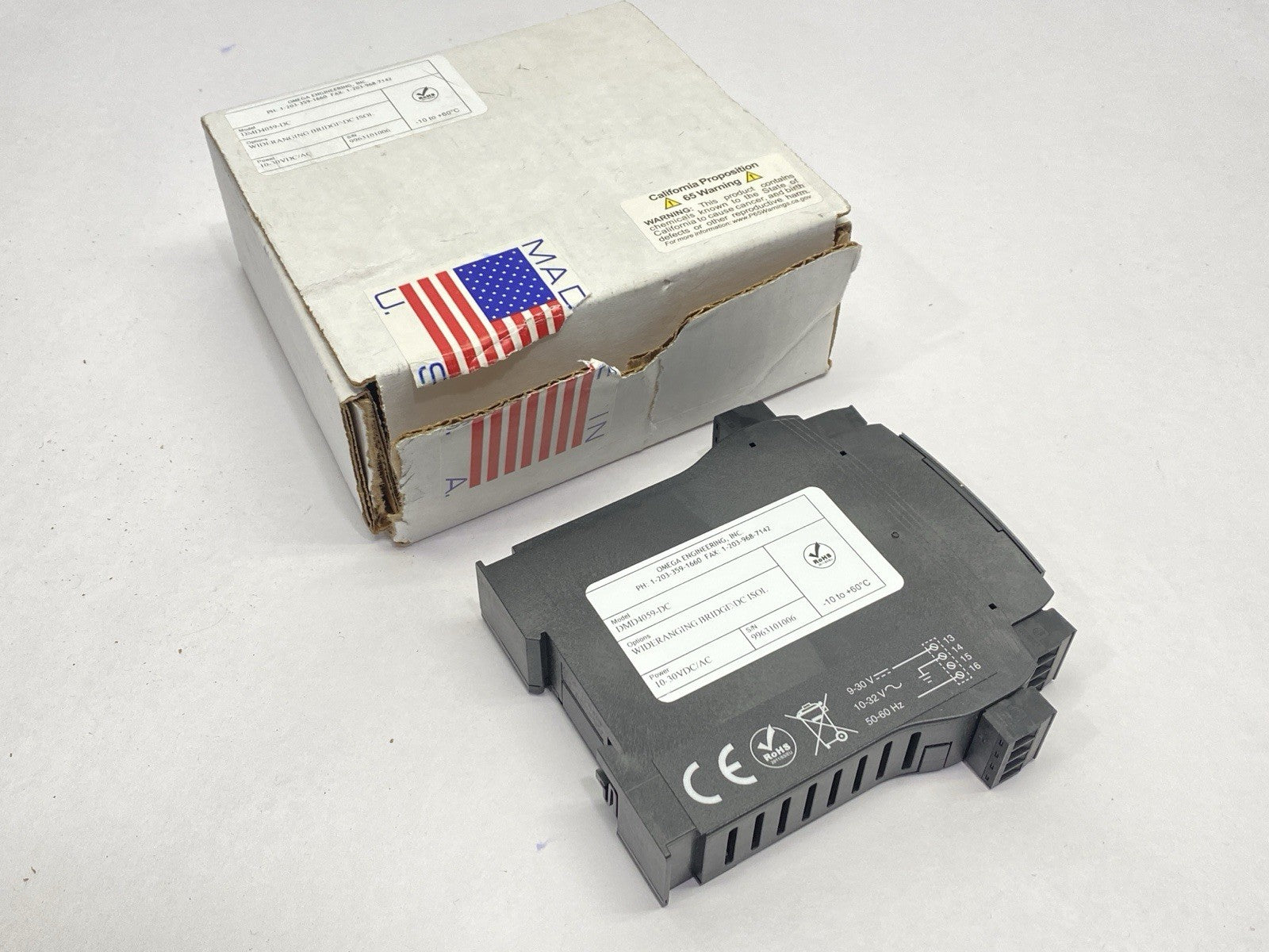 Omega DMD4059-DC Strain Gauge To DC Isolated Transmitter 10-30V - Maverick Industrial Sales