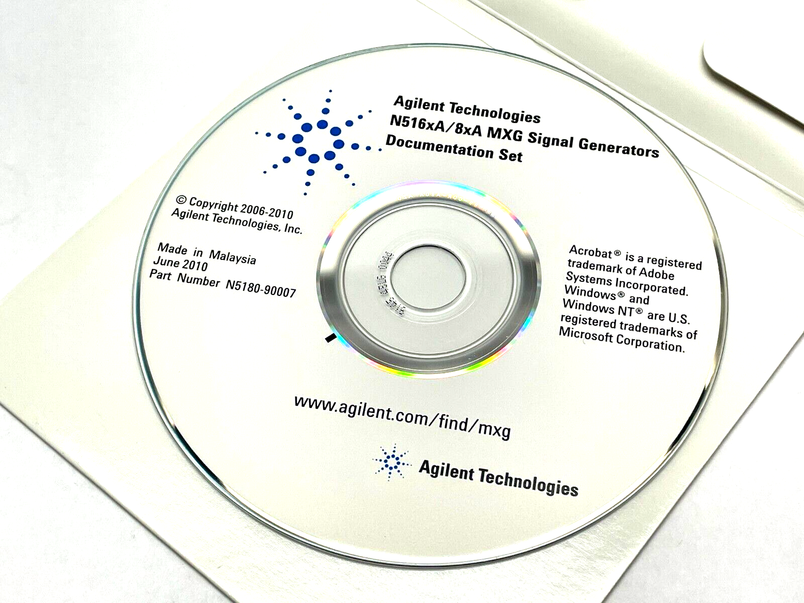 Agilent N5180-90007 Documentation Set for N516xA/8xA MXG Signal Generator - Maverick Industrial Sales