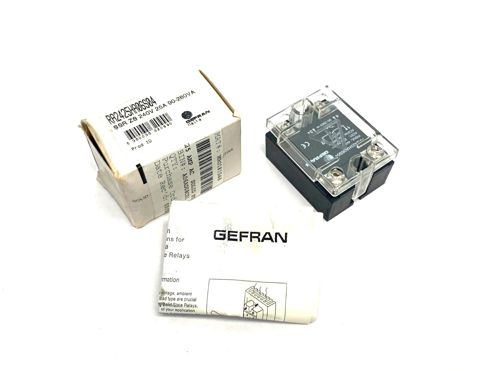 Gefran RA2425HA06S04 Solid-State Relay SSR ZS 240V 25A 90-280V - Maverick Industrial Sales