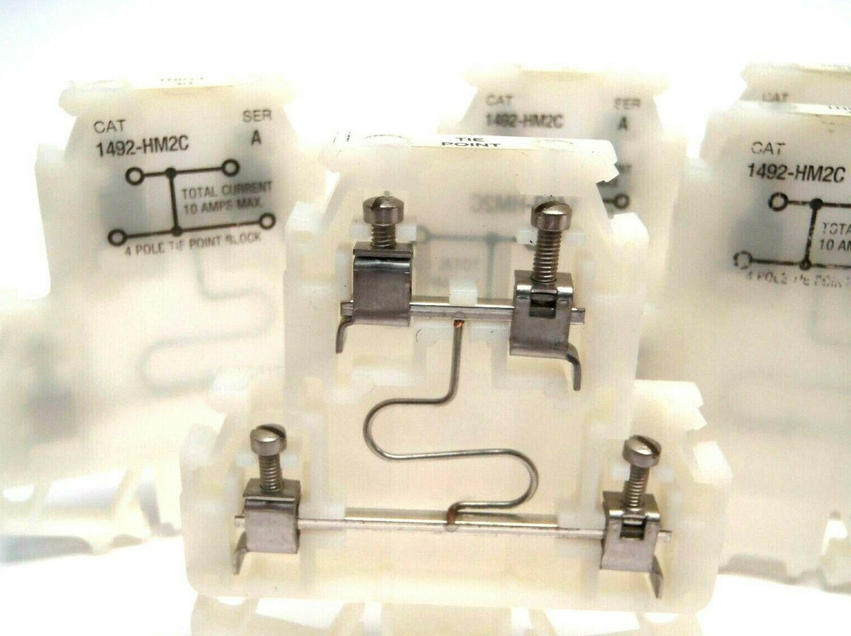 1492-HM2C | Allen Bradley 4-Pole Tie Point Terminal Blocks Ser A 10A LOT OF 9 - Used - Maverick Industrial Sales