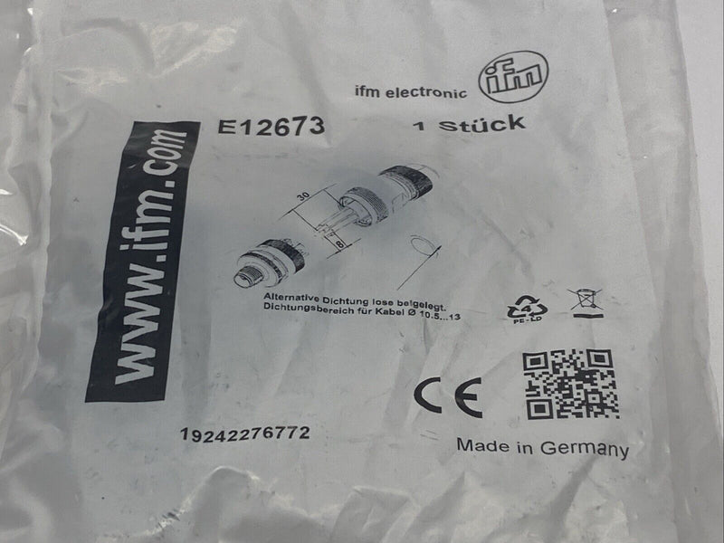 ifm E12673 Field Wireable Plug Male M12 SSTGX050ZDSFKPG - Maverick Industrial Sales