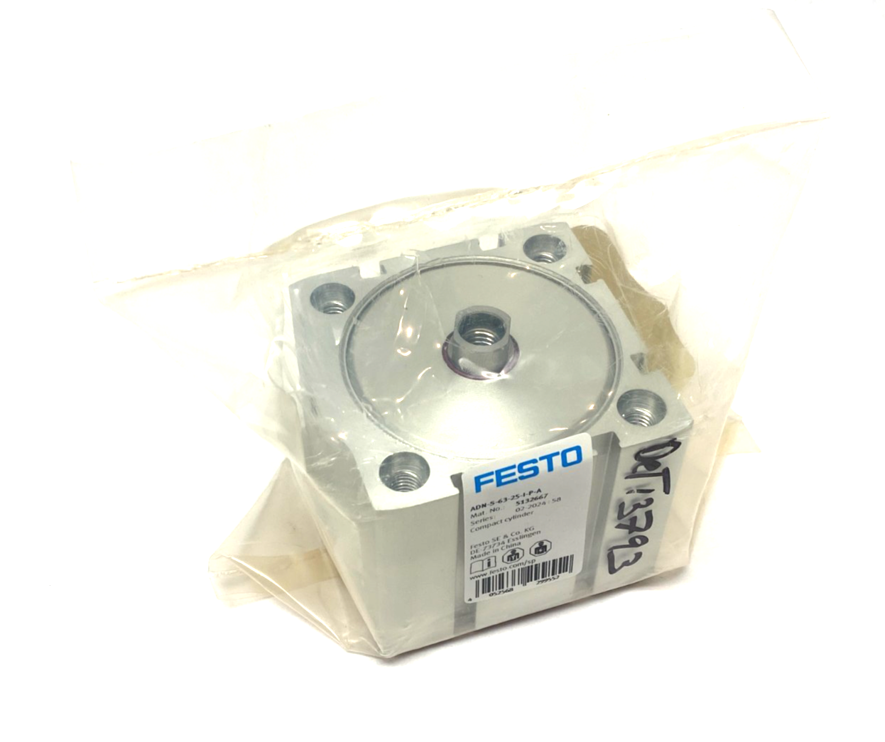 Festo ADN-S-63-25-I-P-A Compact Cylinder 25mm Stroke 63mm Bore 5132667 - Maverick Industrial Sales