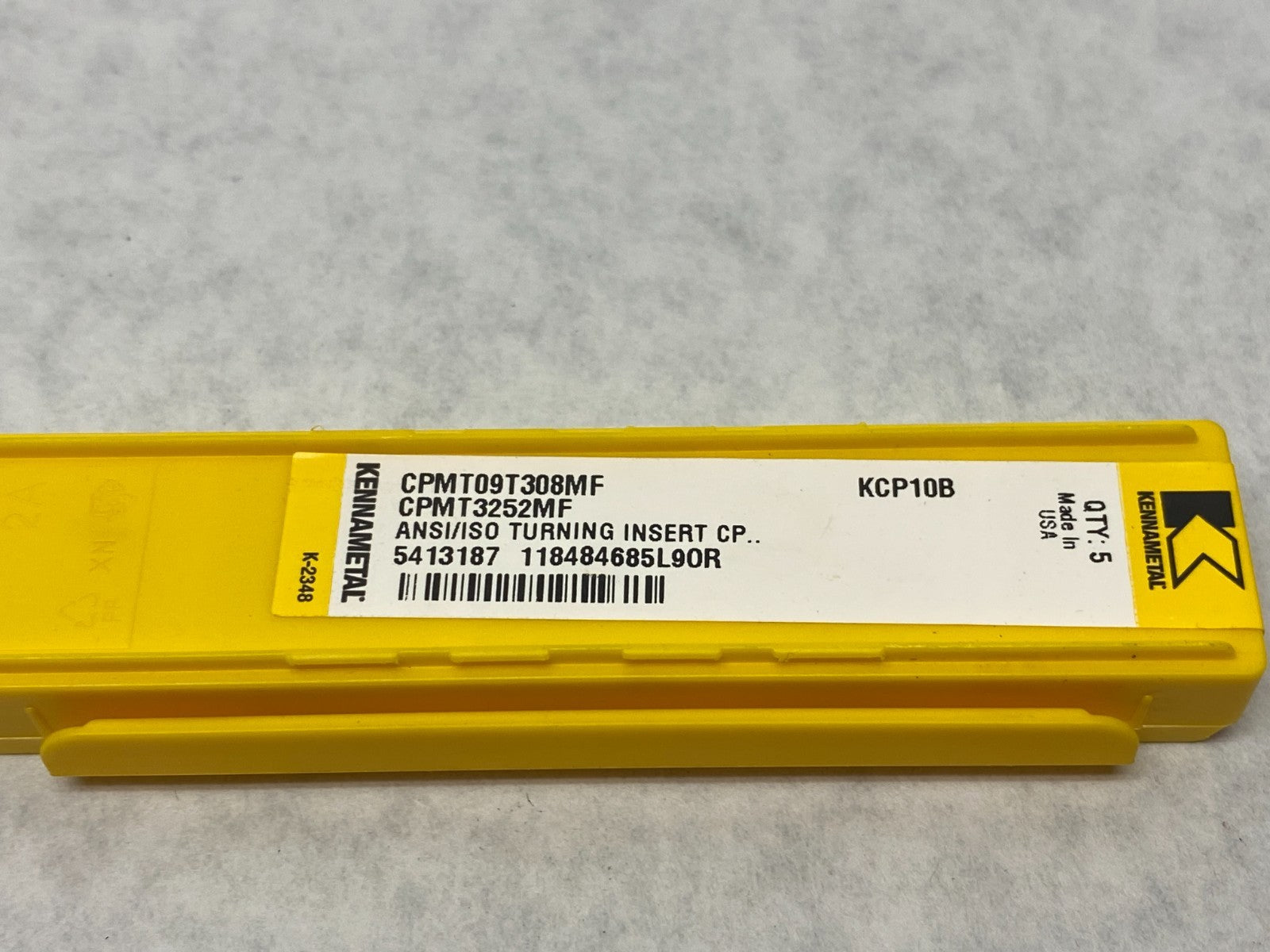 5413187 | Kennametal Screw-On CPMT Inserts Grade KCP10B CPMT09T308MF PKG OF 5 - New - Maverick Industrial Sales