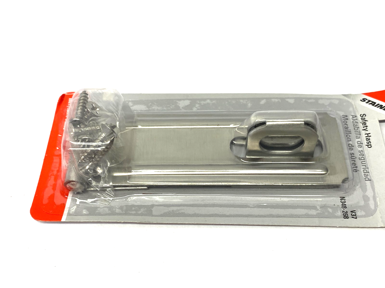 National Hardware N348-268 Stainless Steel Safety Hasp 4-1/2" - Maverick Industrial Sales