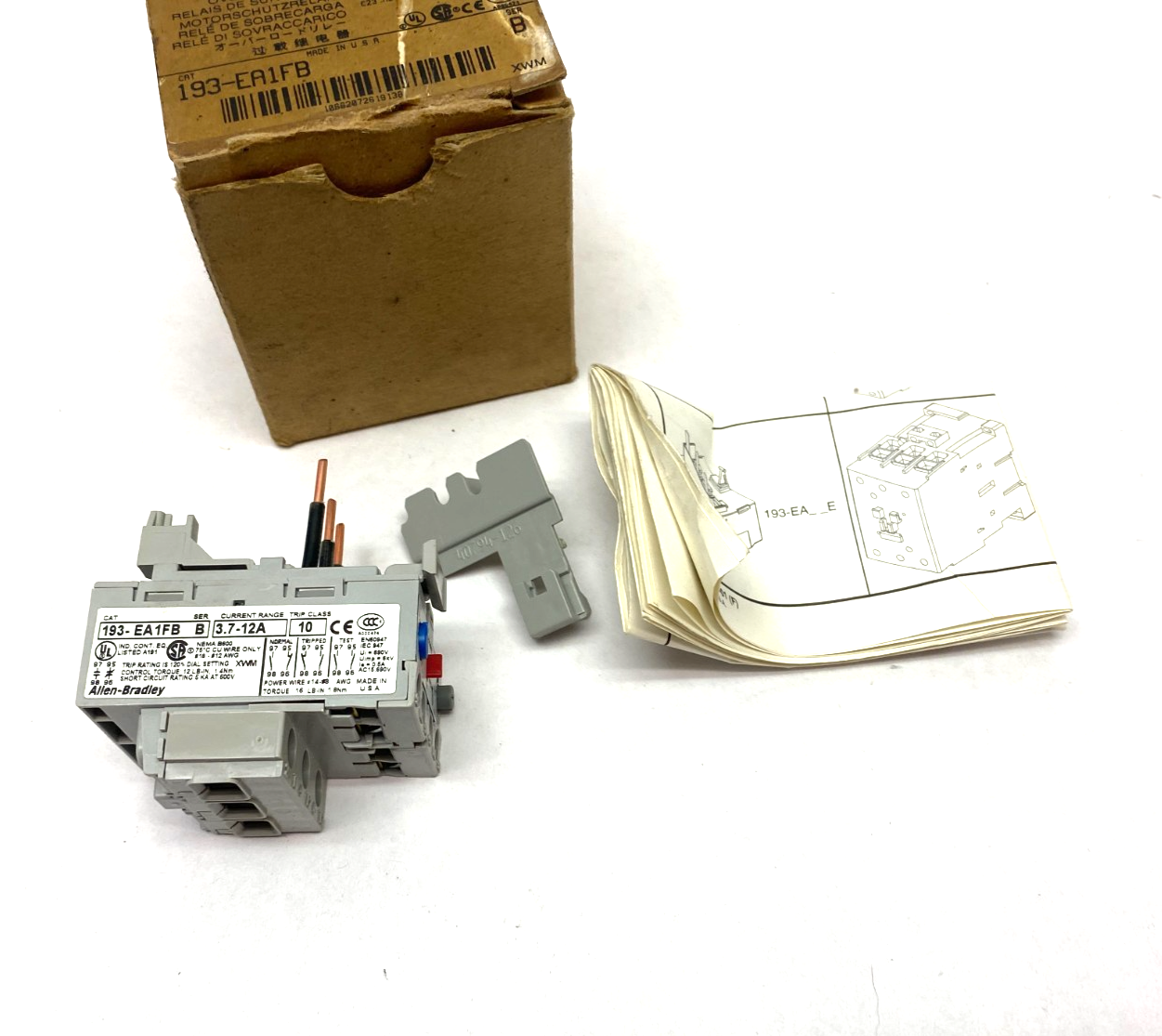 193-EA1FB | Allen Bradley Ser. B Overload Relay 3.7-12A, Solid-State, Class 10 - New – Open box - Maverick Industrial Sales