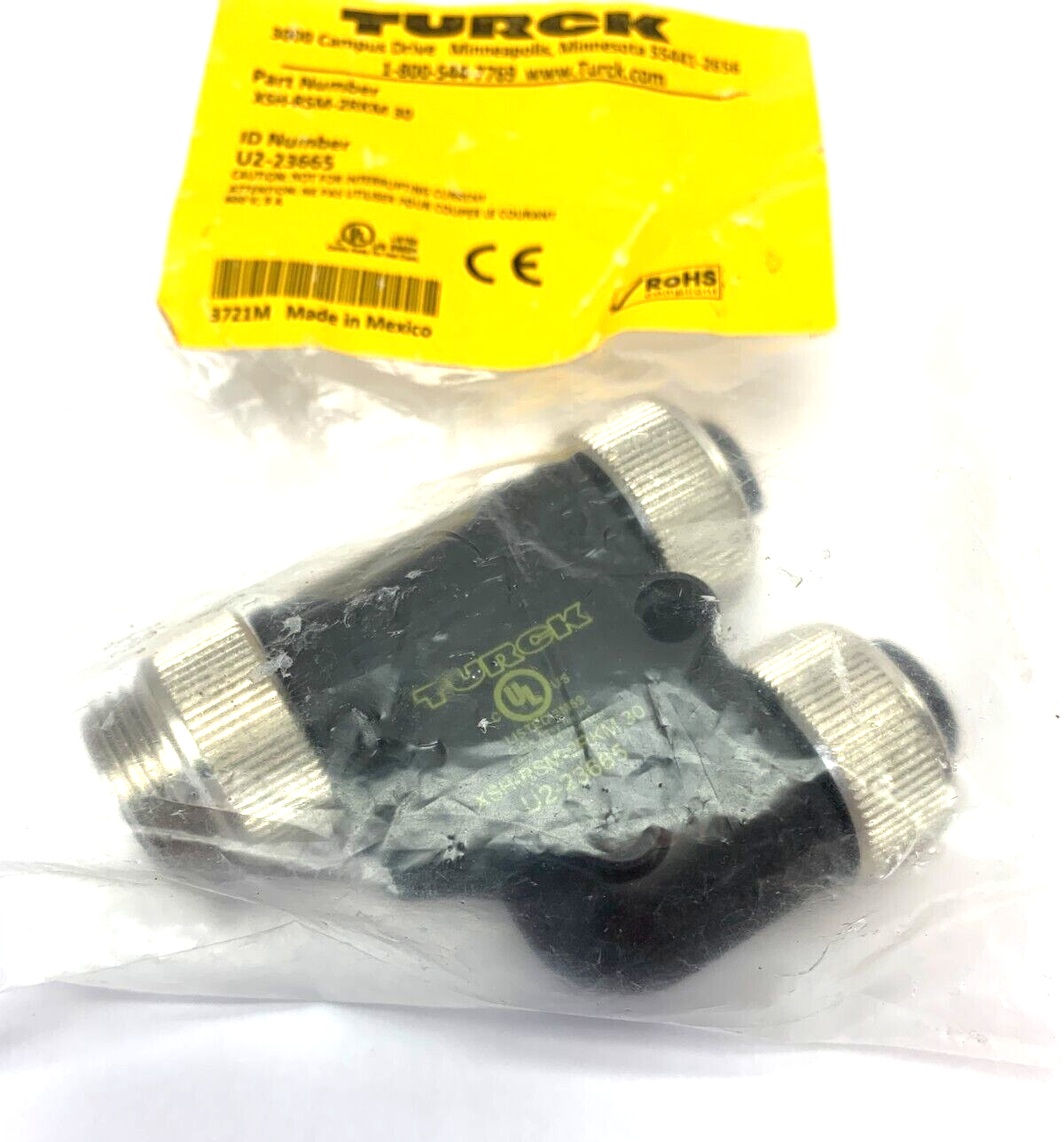 XSH-RSM-2RKM | Turck 30 Splitter 3-Pin 7/8" Connector Male-2x Female U2-23665 - New - Maverick Industrial Sales