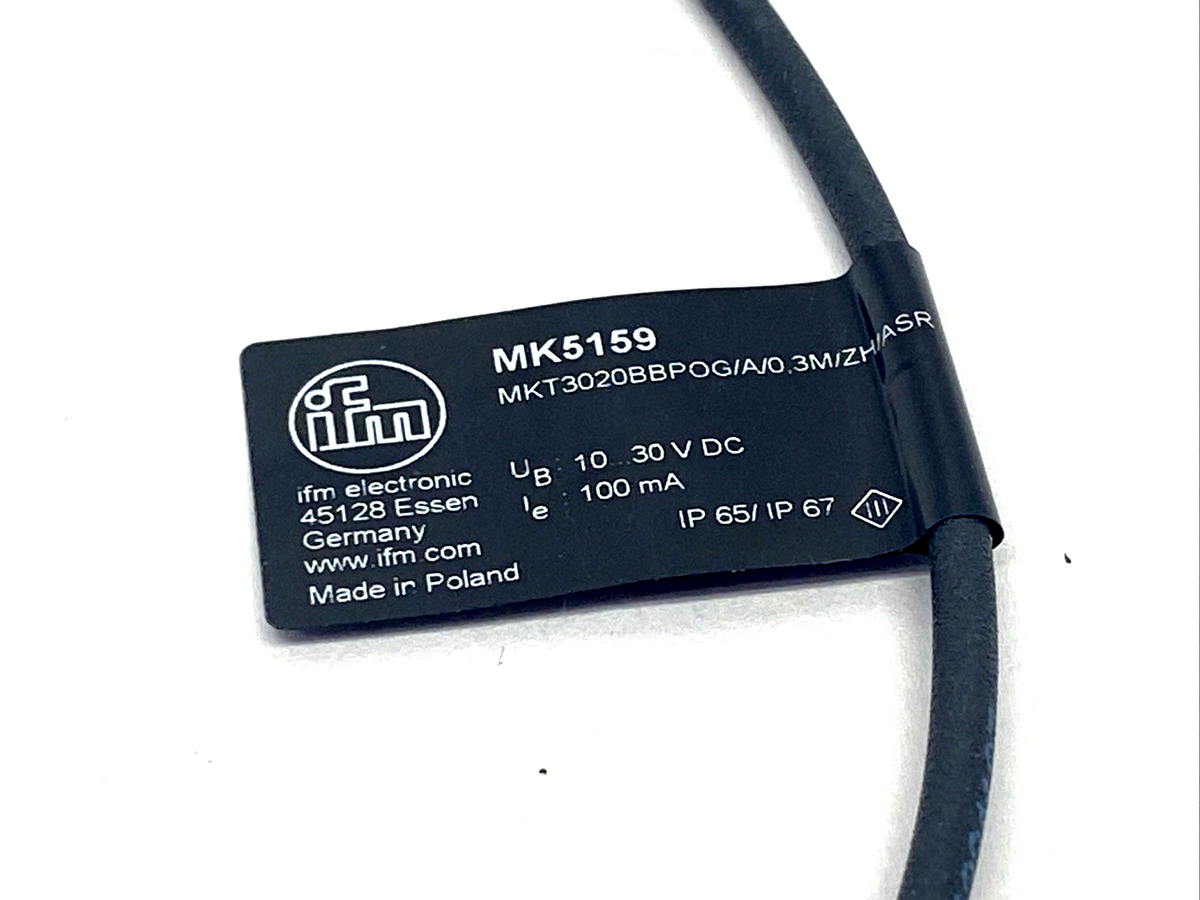 MK5159 | ifm T-Slot Cylinder Sensor 0.3m M8 3-Pin MKT3020BBPKG/A/0,3M/ZH/ASR - New – Open box - Maverick Industrial Sales