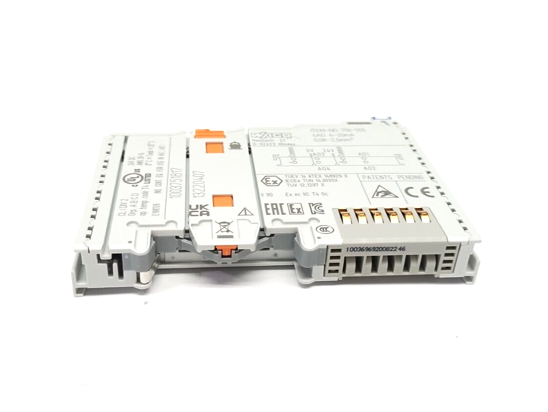 Wago 750-555 4-Channel Analog Output Module, 4AO 4-20mA - Maverick Industrial Sales