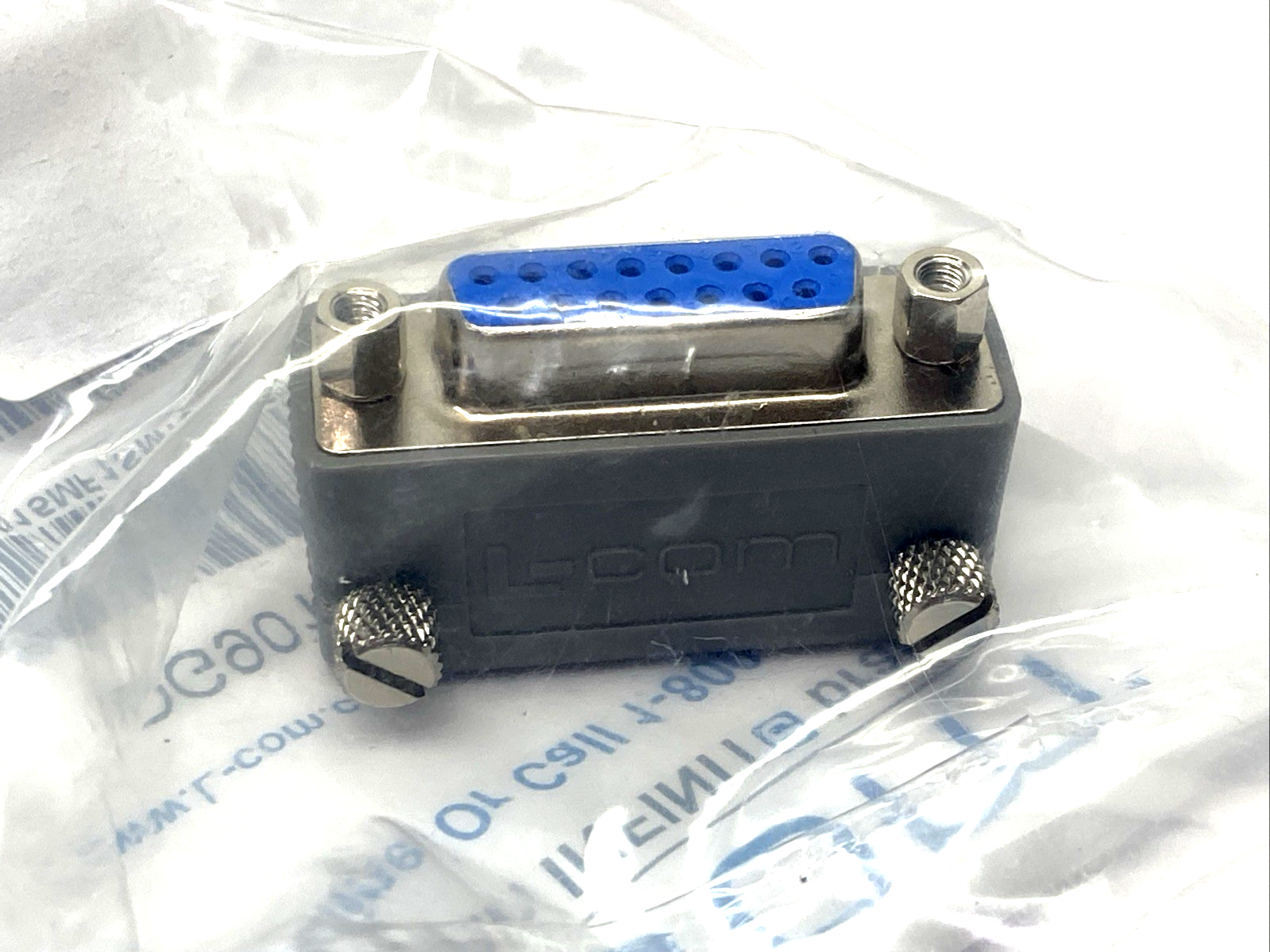 L-Com DG9015MF1 Low Profile Right Angle Adapter, DB15 Male To Female - Maverick Industrial Sales