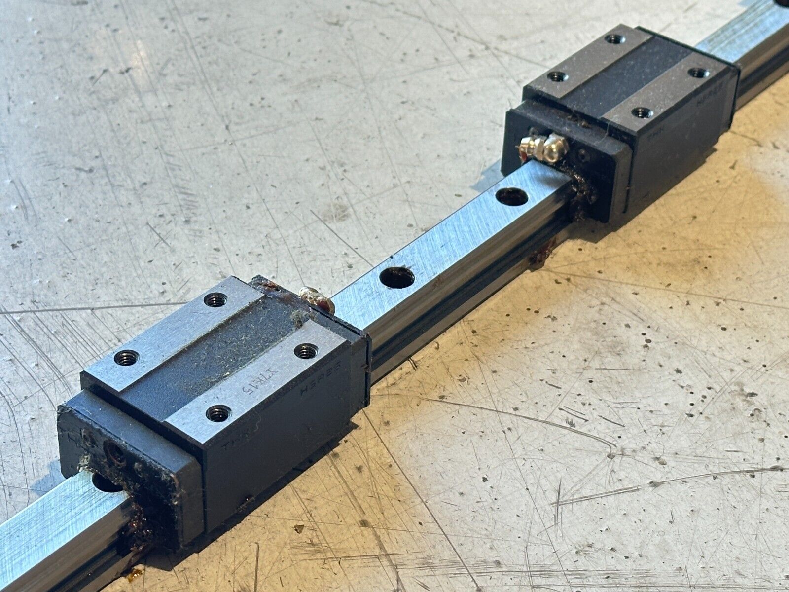 THK HSR25C4+1600L HSR Linear Guide Rail With 4 Blocks 1600mm Length - Maverick Industrial Sales