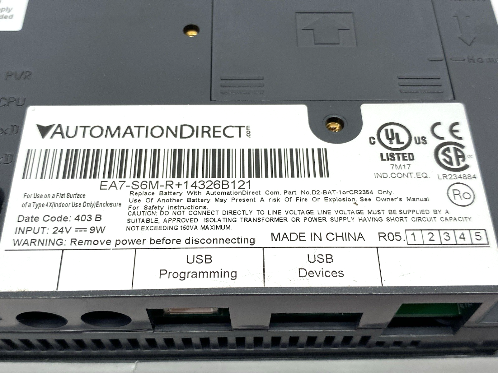 EA7-S6M-R | Automation Direct C-more EA7 Series Touch Screen HMI, 6" NO TERMINAL - Used - Maverick Industrial Sales