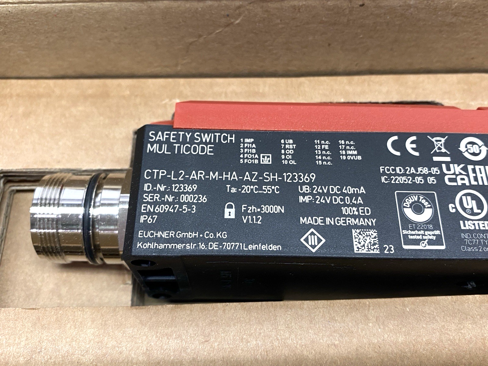 Euchner CTP-L2-AR-M-HA-AZ-SH-123369 Safety Switch - Maverick Industrial Sales