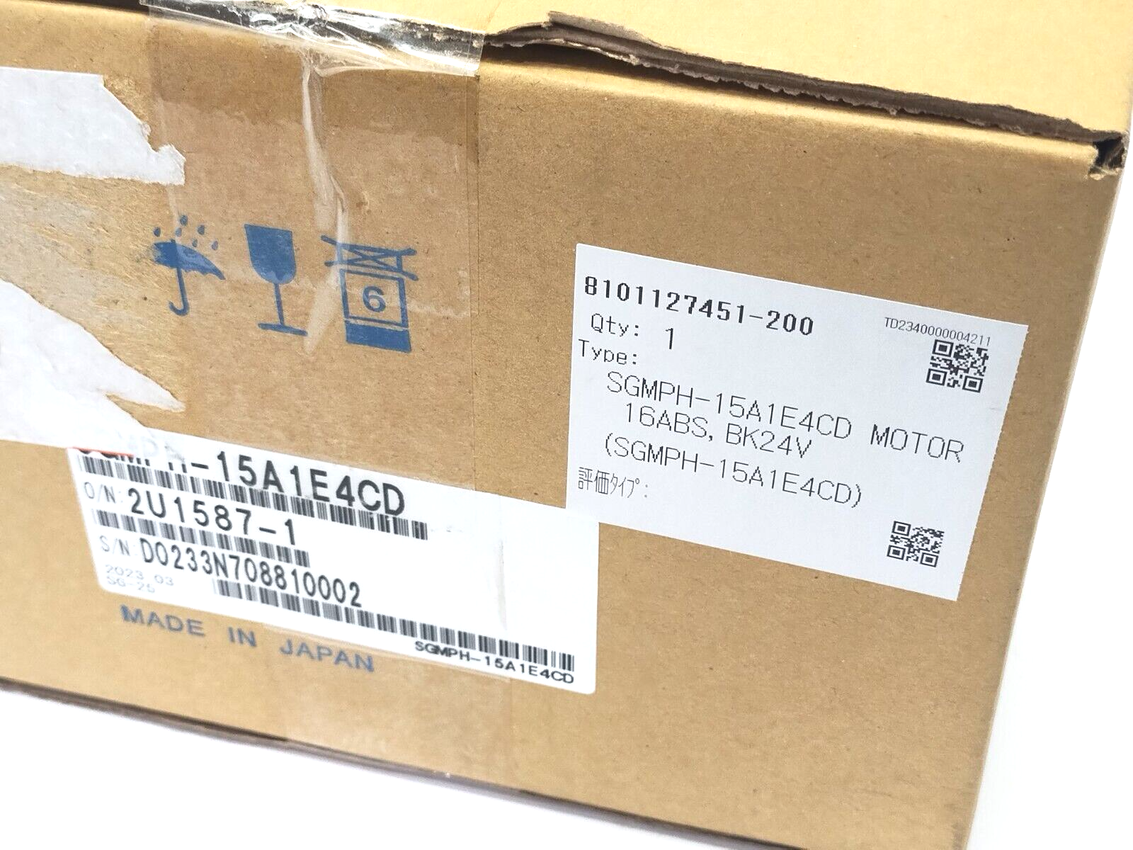 Yaskawa SGMPH-15A1E4CD AC Servo Motor, 16ABS, BK24V - Maverick Industrial Sales