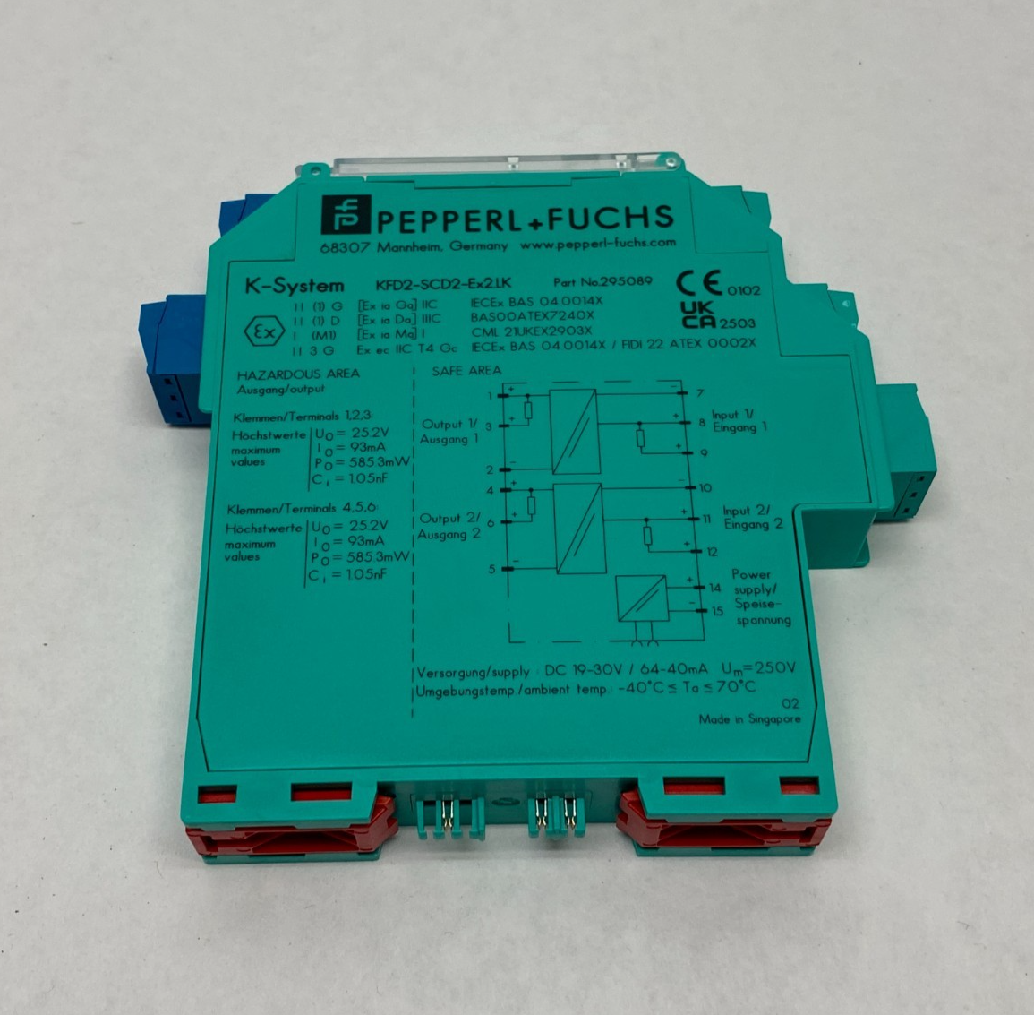 295089 | Pepperl+Fuchs K-System SMART Current Driver 2-Channel KFD2-SCD2-Ex2.LK - New – Open box - Maverick Industrial Sales