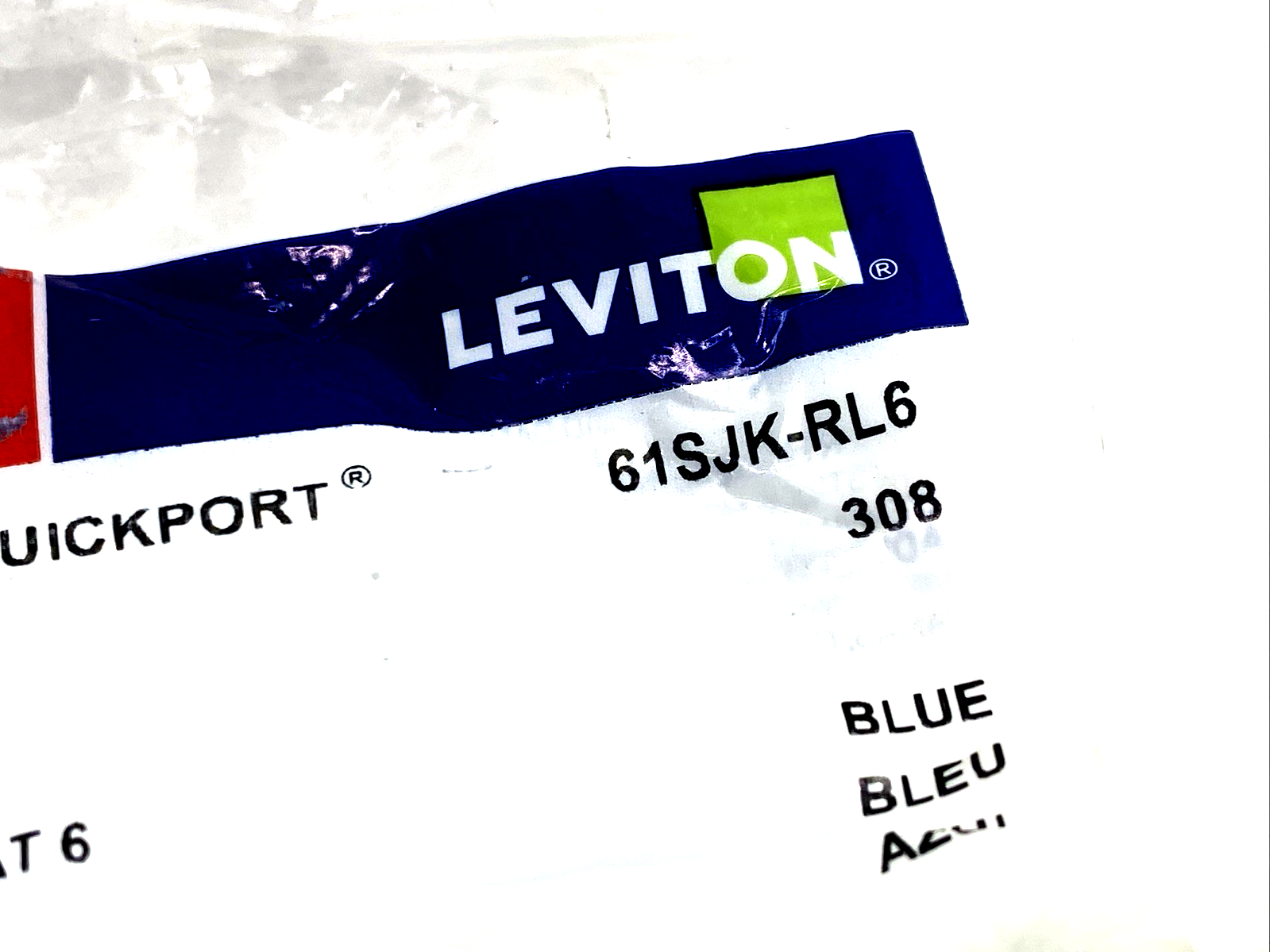 61SJK-RL6 | Leviton ATLAS-X1 Blue Cat 6 Shielded QUICKPORT Jack - New – Open box - Maverick Industrial Sales