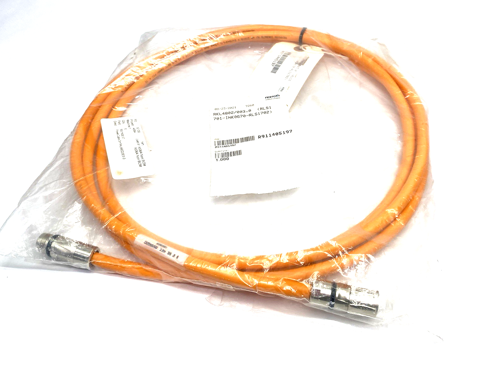 R911405197 | Bosch Rexroth Power Cable 3m (RLS1701-INK0670-RLS1702)RKL4802/003,0 - New Other - Maverick Industrial Sales