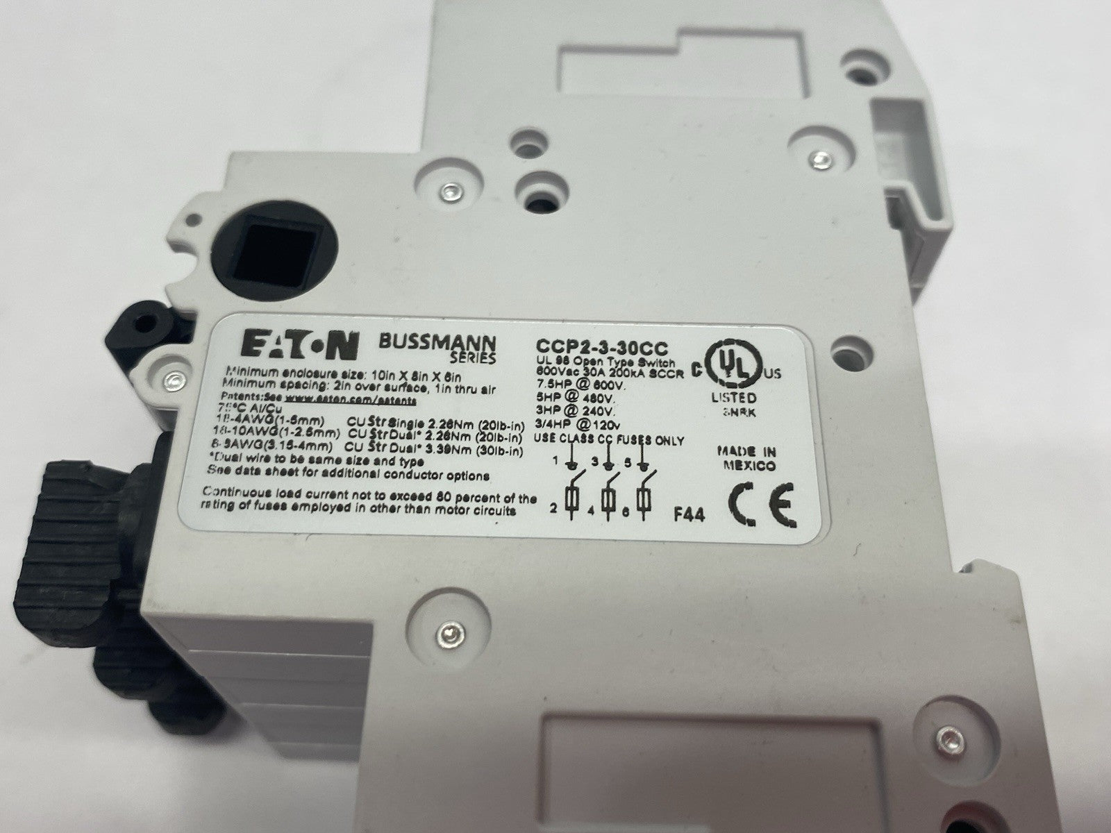 CCP2-3-30CC | Eaton Bussmann Fusible Disconnect 3-Pole, Open-Type Switch- Used - Maverick Industrial Sales