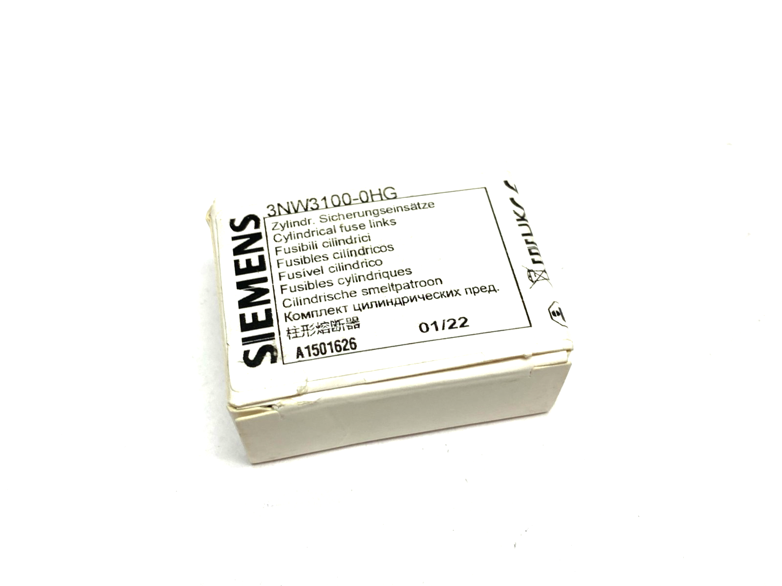 Siemens 3NW3100-0HG SENTRON Cylindrical Fuse Slow-Blow 10A, BOX OF 10 - Maverick Industrial Sales
