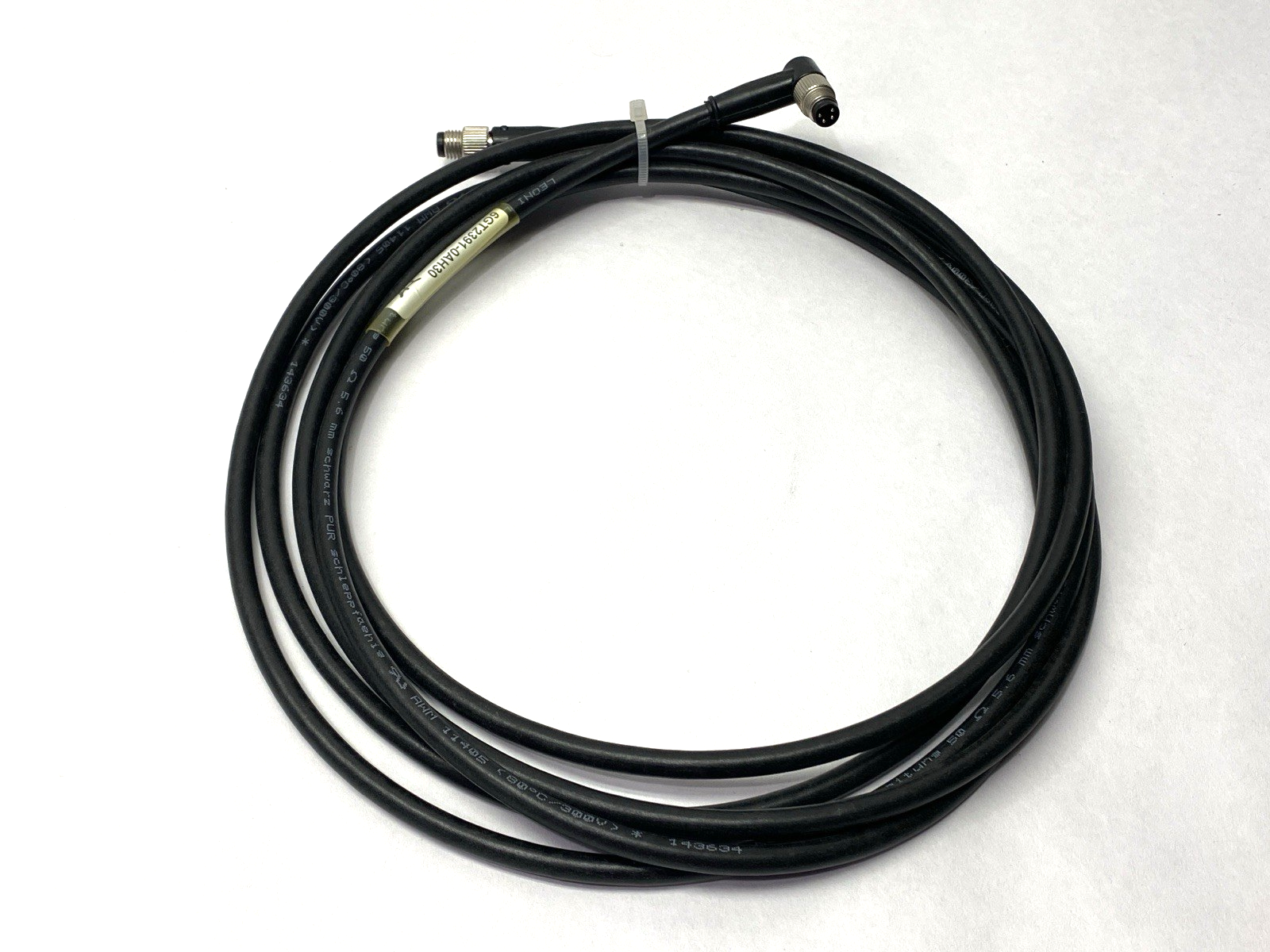 Siemens 6GT2391-0AH30 Double Ended Cordset M8 Straight to M8 Right Angle Male 3m - Maverick Industrial Sales