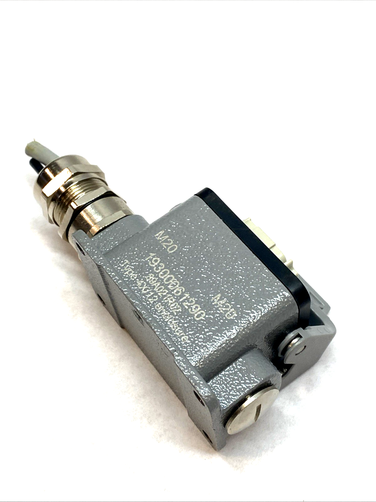 0916243101 | Harting Female Crimp Insert 24-Pin w/ Han B M20 Side Hood 1930061290 - Used - Maverick Industrial Sales