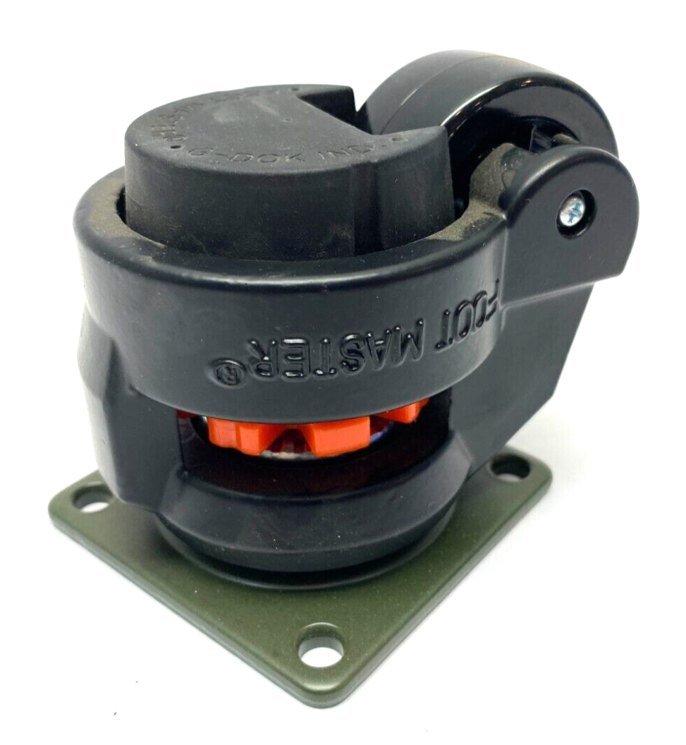 Foot Master GD-60-F-NYN-FBL Mounted Swivel Leveling Caster 50mm BOX OF 4 - Maverick Industrial Sales
