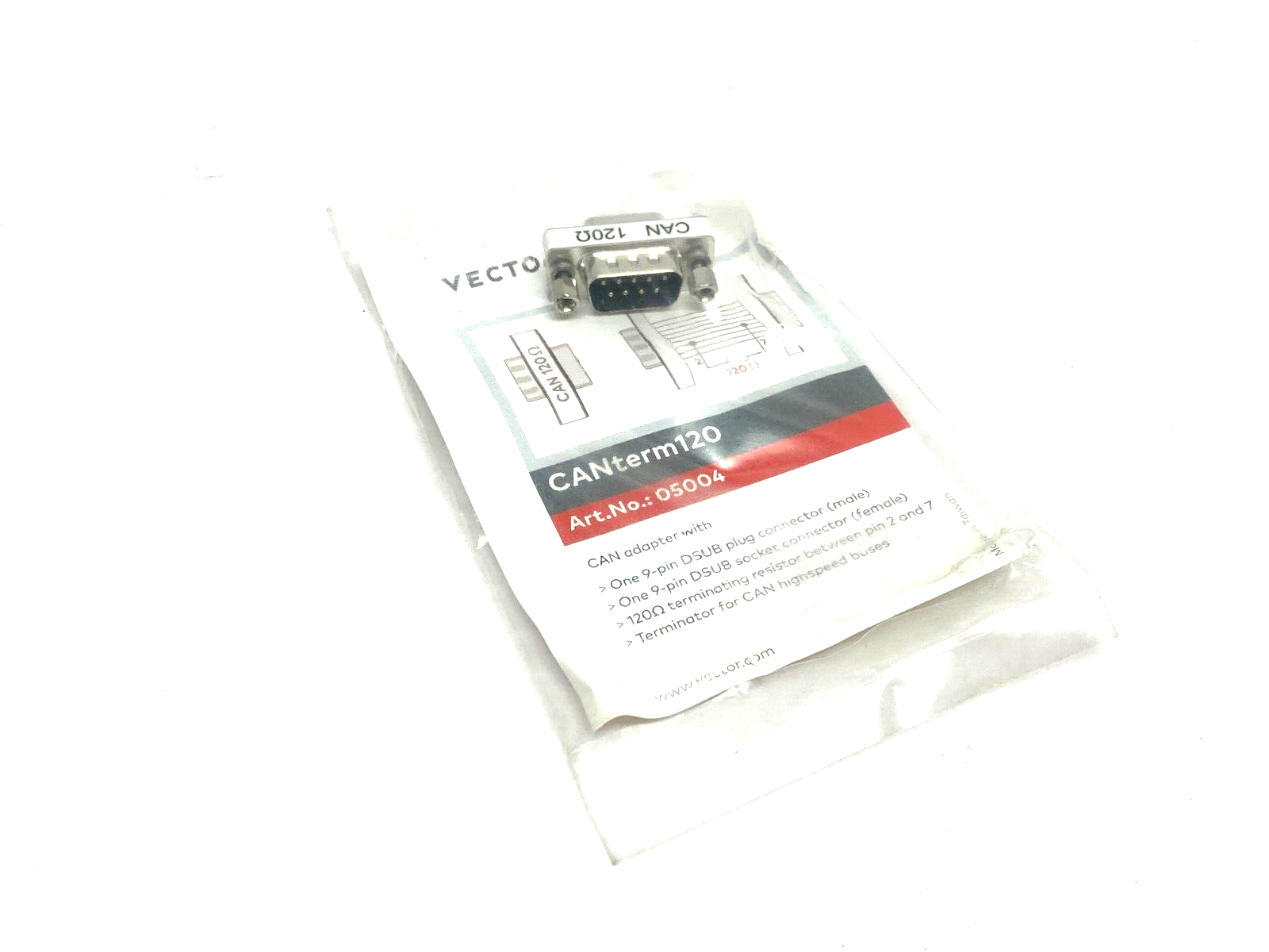 Vector CANterm120 Terminal Resistor 9-Pin DSUB Connector, 05004 - Maverick Industrial Sales