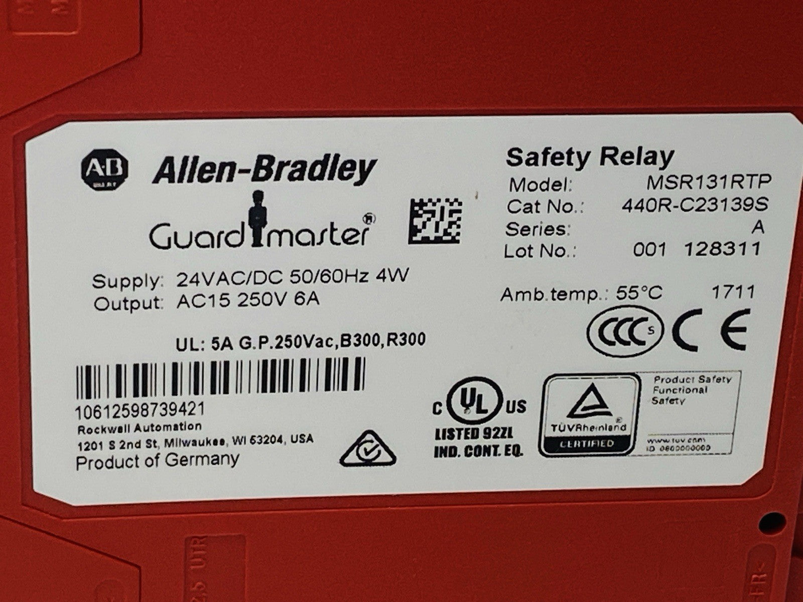 440R-C23139S,MSR131RTP | Allen Bradley 440R-C23139S Ser. A Guardmaster Minotaur Safety Relay MSR131RTP - New – Open box - Maverick Industrial Sales