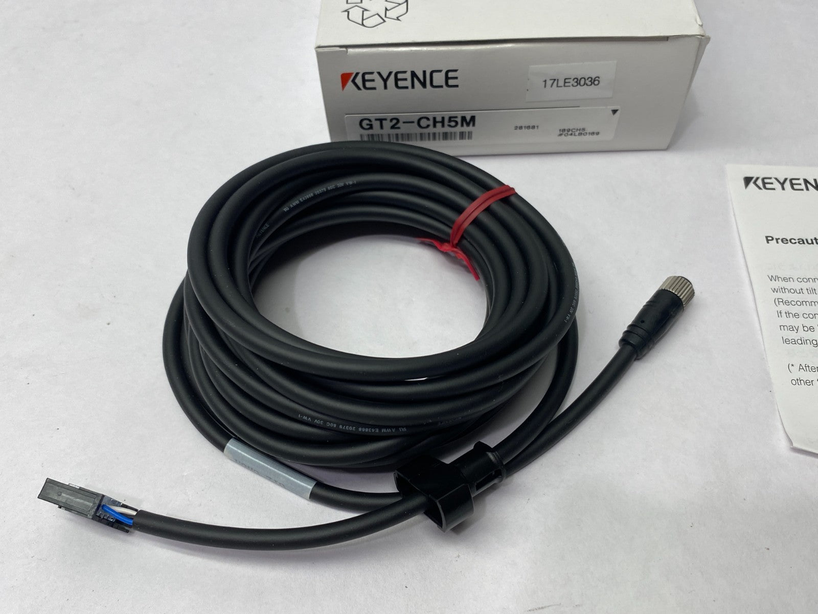 Keyence GT2-CH5M Digital Contact Sensor Head Cable Straight, M8 5m Length - New – Open box - Maverick Industrial Sales
