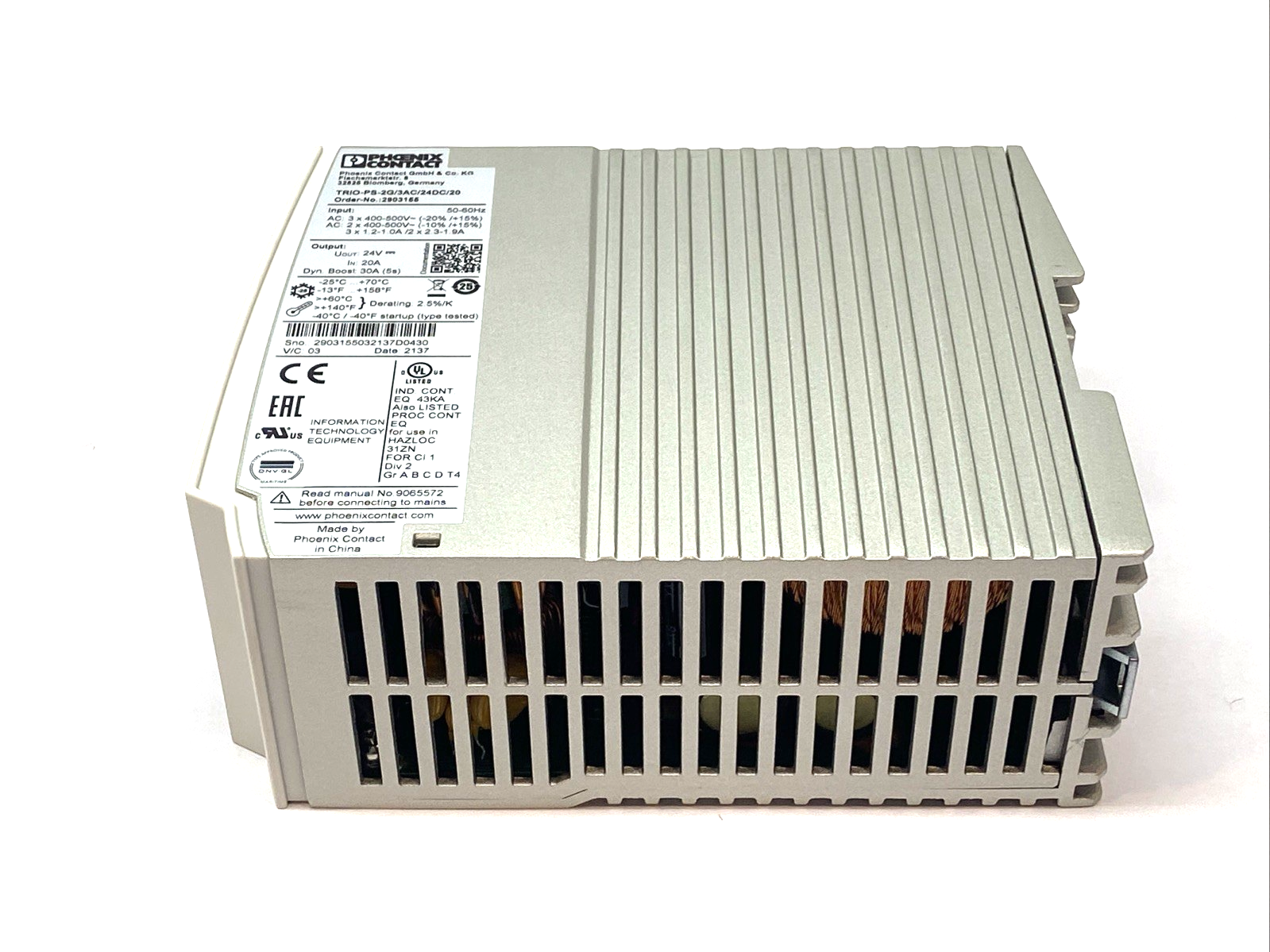 Phoenix Contact TRIO-PS-2G/3AC/24DC/20 Primary Switched Power Supply 2903155 - Maverick Industrial Sales