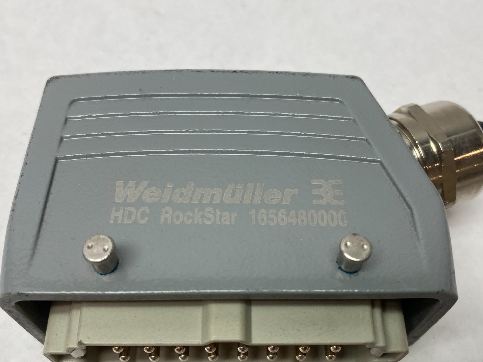 Weidmuller 1656480000 HDC RockStar Cable Hood w/ 1207500000 16-Pin Male Insert - Used - Maverick Industrial Sales