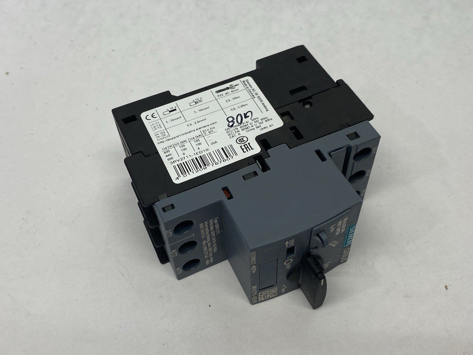 Siemens 3RV2711-1ED10 SIRIUS Motor Starter Circuit Breaker Frame, Size S00, 3P - Maverick Industrial Sales