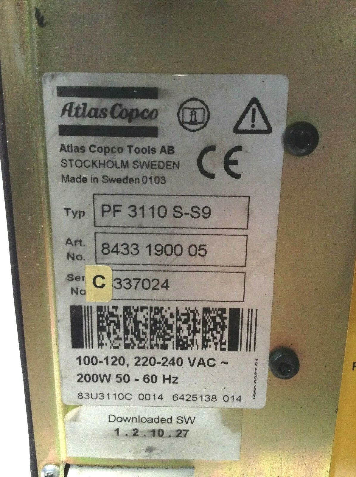 Atlas Copco 8433190005 Tensor S9 Torque Controller PF 3110 S-S9 - Maverick Industrial Sales