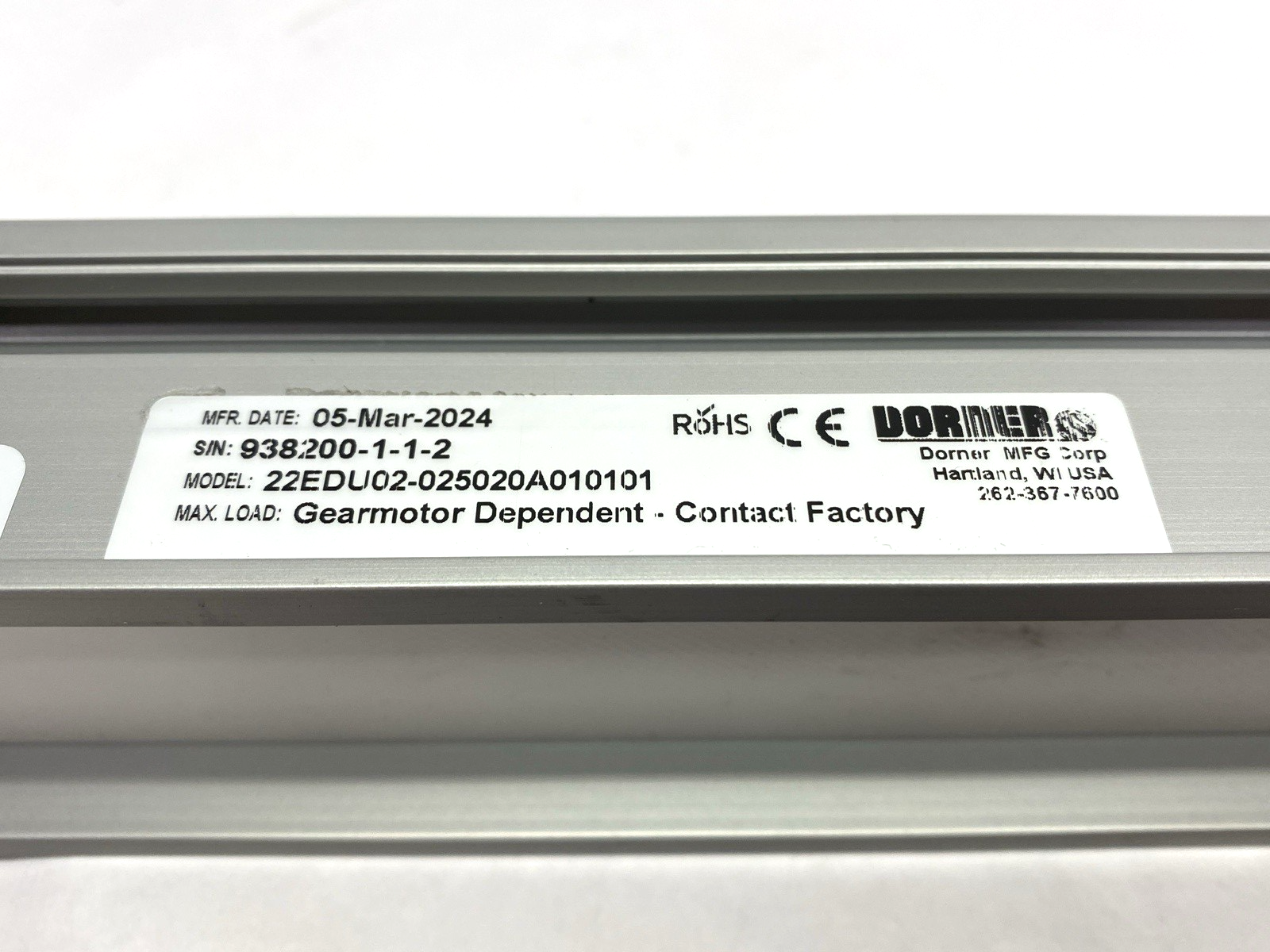 Dorner 22EDU02-025020A010101 Flat Belt Conveyor 30" Overall Length - Maverick Industrial Sales