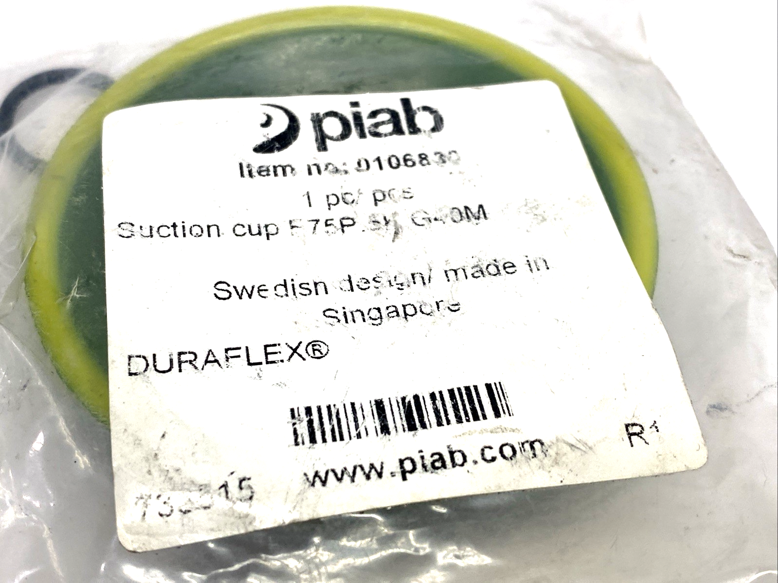 Piab F75P.5K.G40M Vacuum Suction Cup Polyurethane 30/60, Thread G3/8", 0106830 - Maverick Industrial Sales