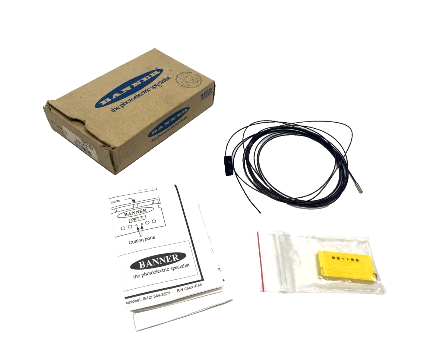 Banner PBT26U Inline Diffuse Reflective Fiber Optic Sensor 2m 26080 - Maverick Industrial Sales